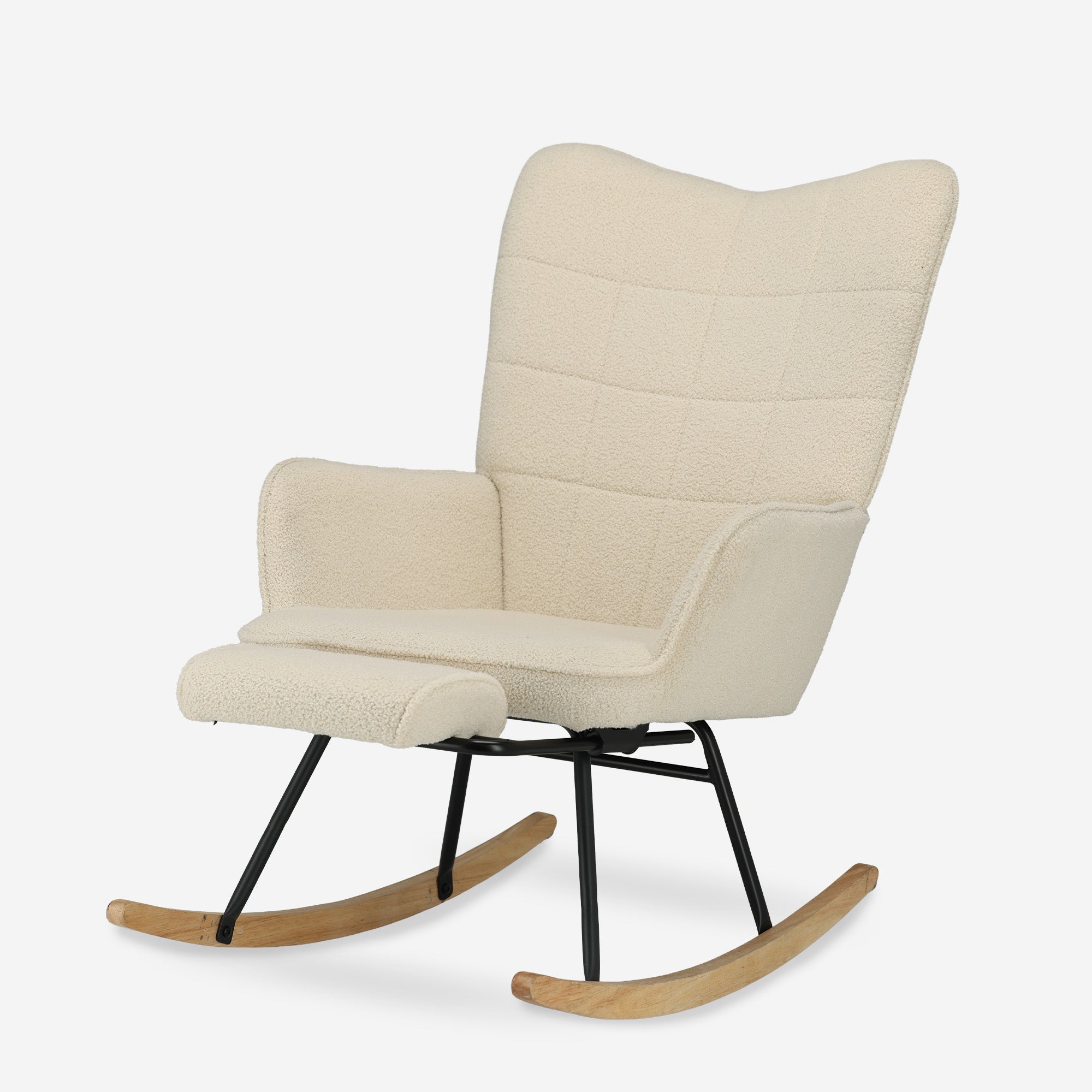 Mooiys Verzorgingsstoel - Schommelstoel - Relaxstoel babykamer - Voedingsstoel - Cremé