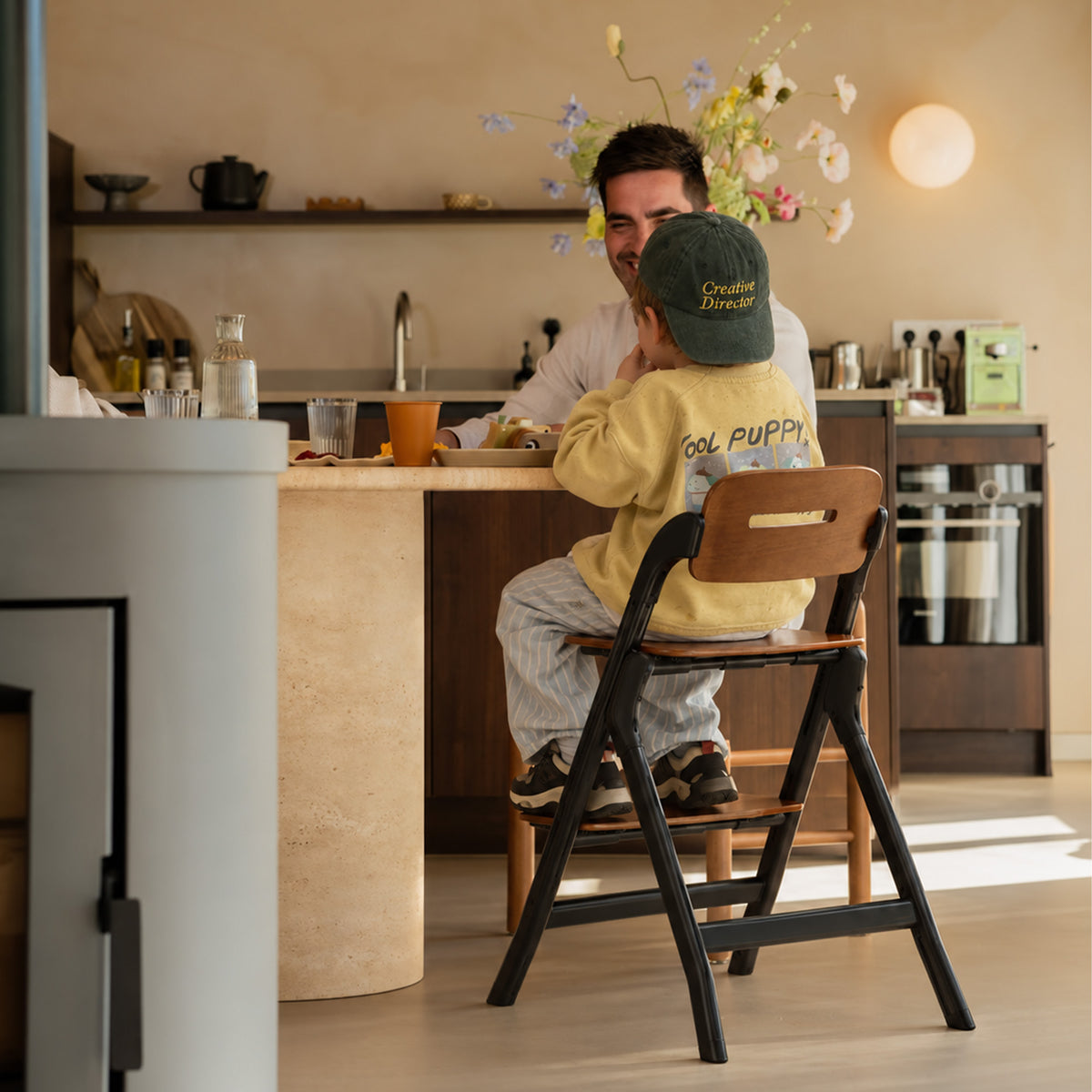 Oak Luxe Kinderstoel met Bouncer - Zwart