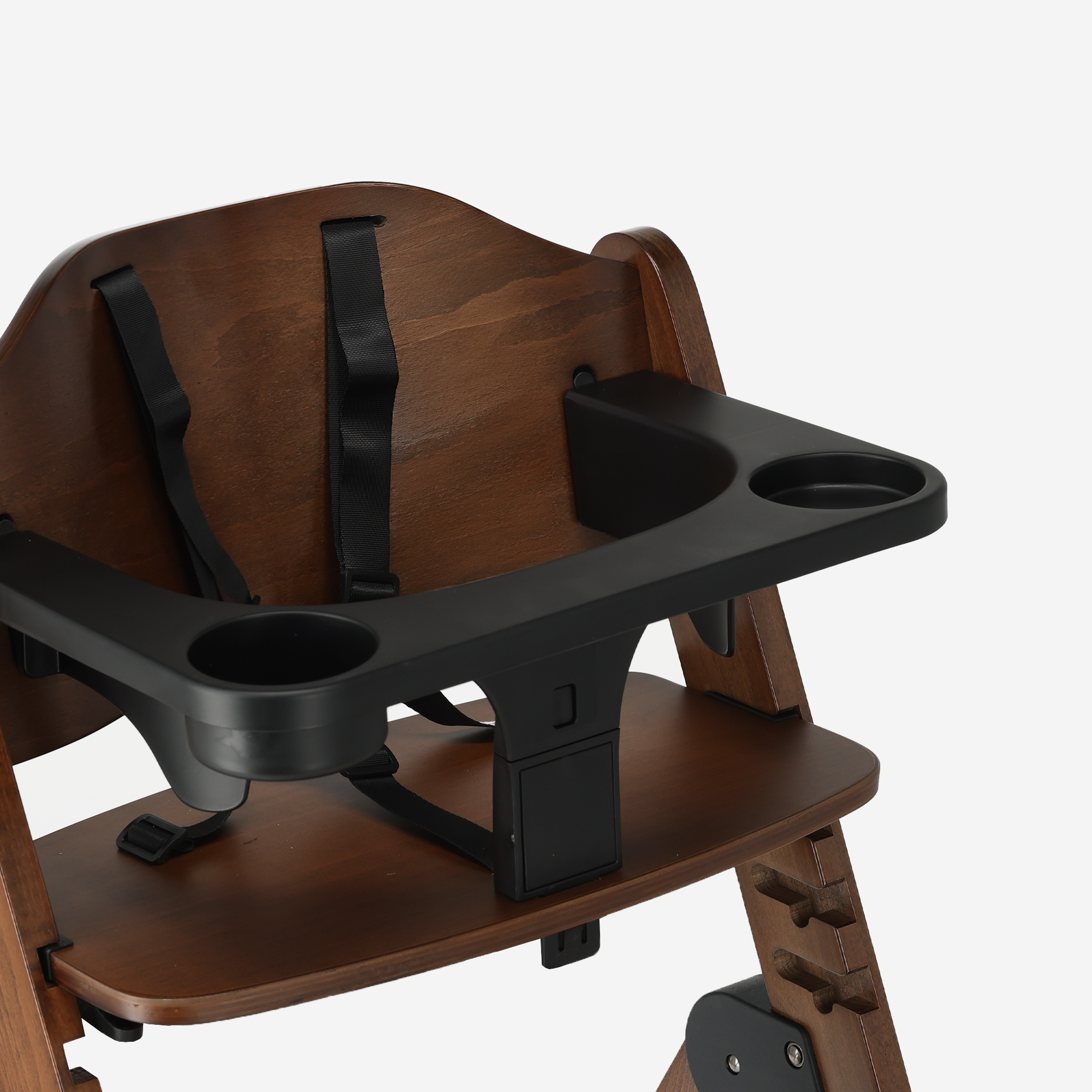 Odin Luxe Houten Meegroeistoel Kinderstoel met Bouncer - Inclusief Eetblad - Verstelbare Kinderstoel - Wood/Nougat