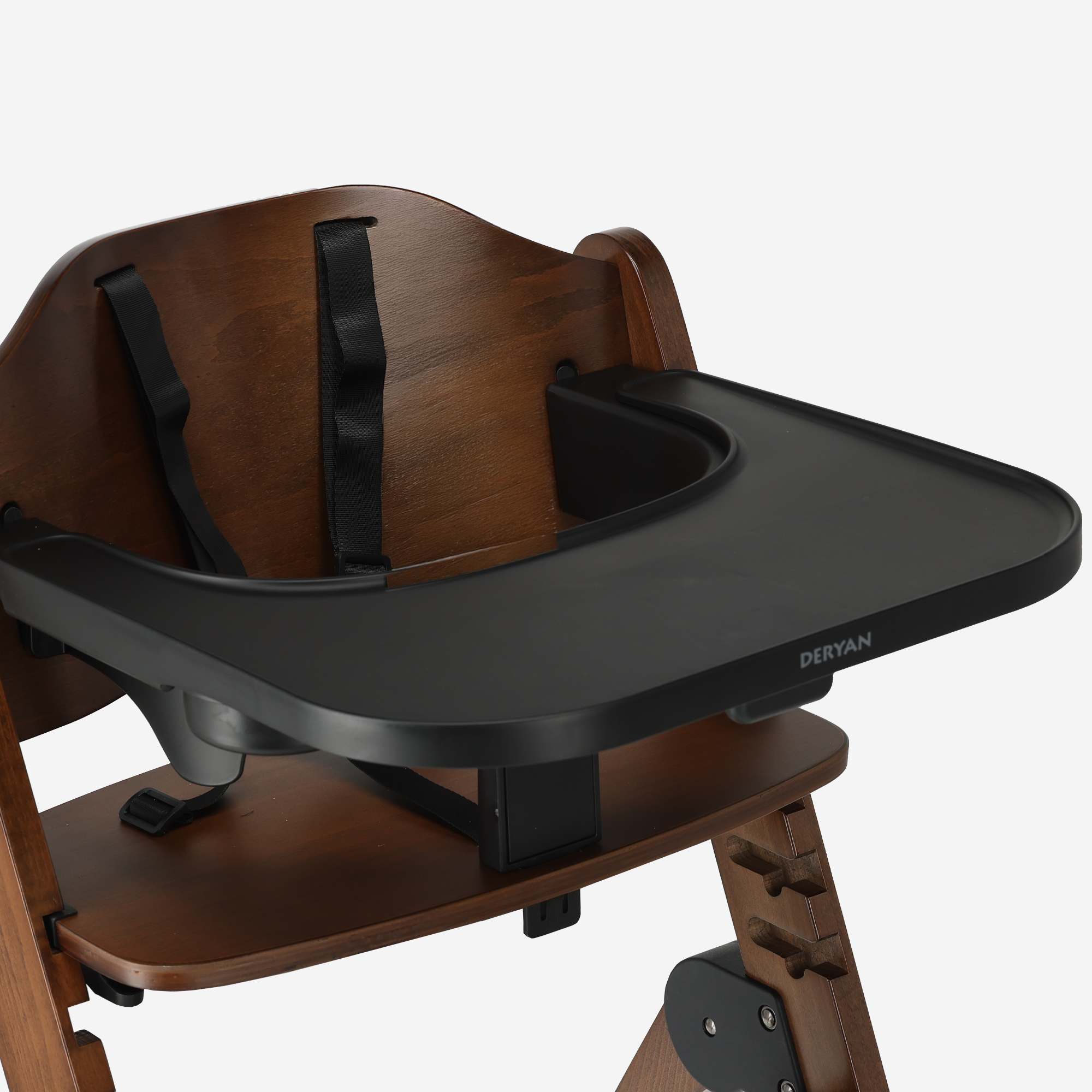 Odin Luxe Houten Meegroeistoel Kinderstoel met Bouncer - Inclusief Eetblad - Verstelbare Kinderstoel - Wood/Zwart