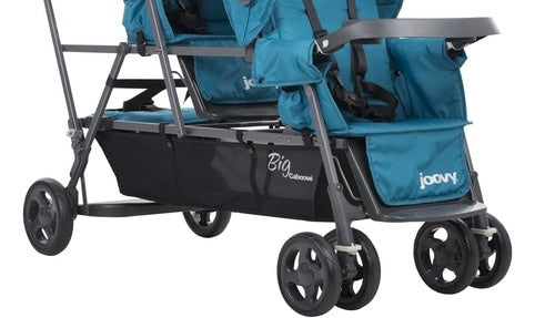 Joovy Big Caboose Graphite - Triple Kinderwagen - drie kinderen wandelwagen - turquoise (Outlet)