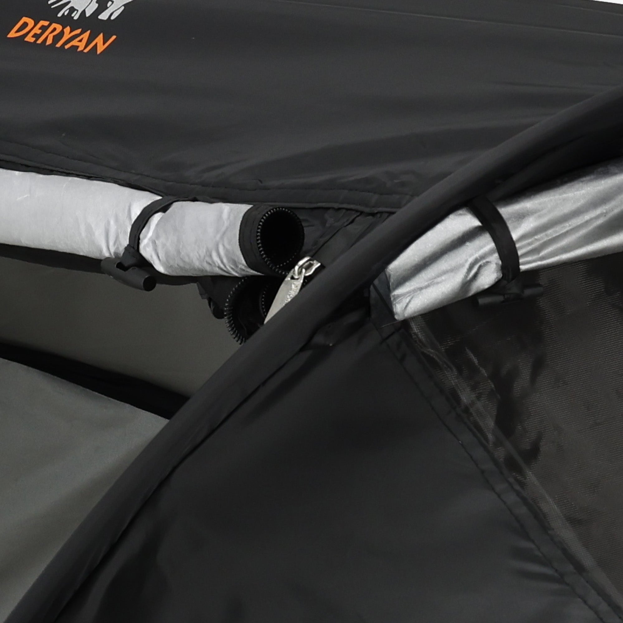 Deryan Peuter Luxe Campingbedje – Inclusief zelfopblaasbare matras - Black