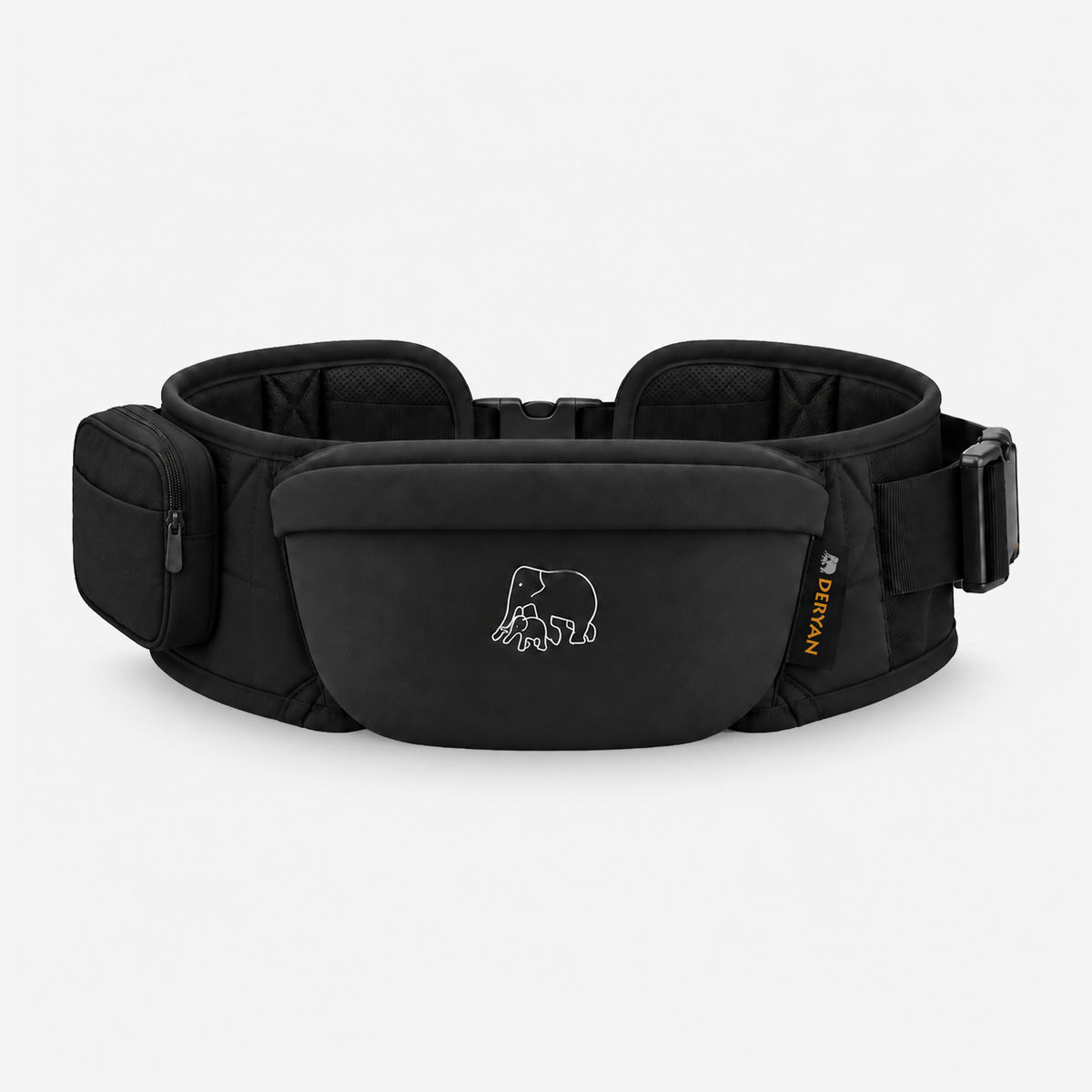 Deryan Pack Basic Luxury Hip Carrier - Baby and Toddler Hip Seat - Baby Carrier Black