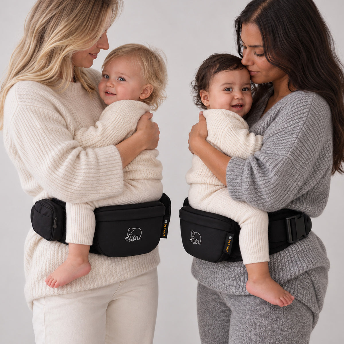 Deryan Pack Basic Luxury Hip Carrier - Baby and Toddler Hip Seat - Baby Carrier Black
