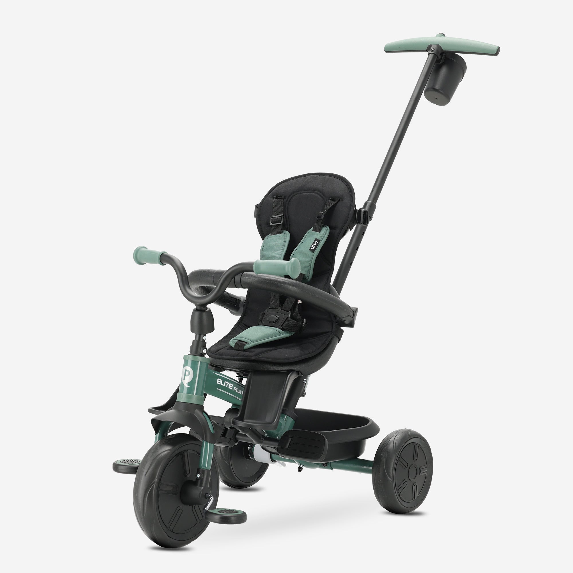 Qplay luxe Driewieler met duwstang - Groen