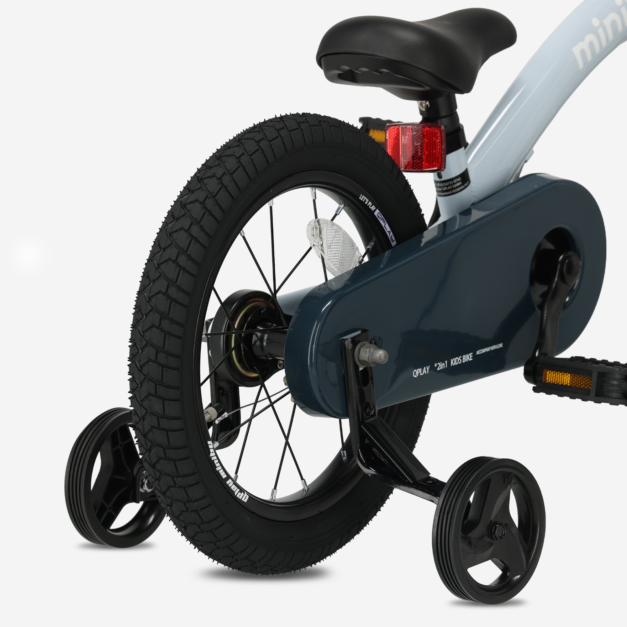 Qplay Miniby Kinderfahrrad 14 Zoll - 3 in 1 - Balance Fahrrad - Blau
