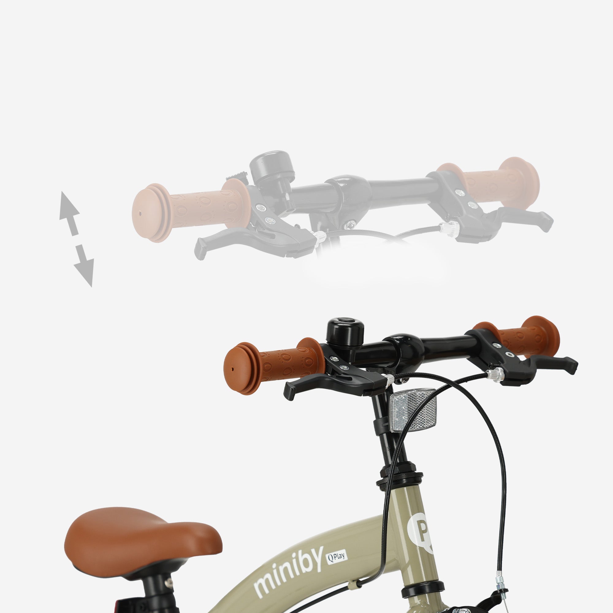 Qplay Miniby Kinderfiets 14 inch - 3 in 1 - loopfiets - Olive