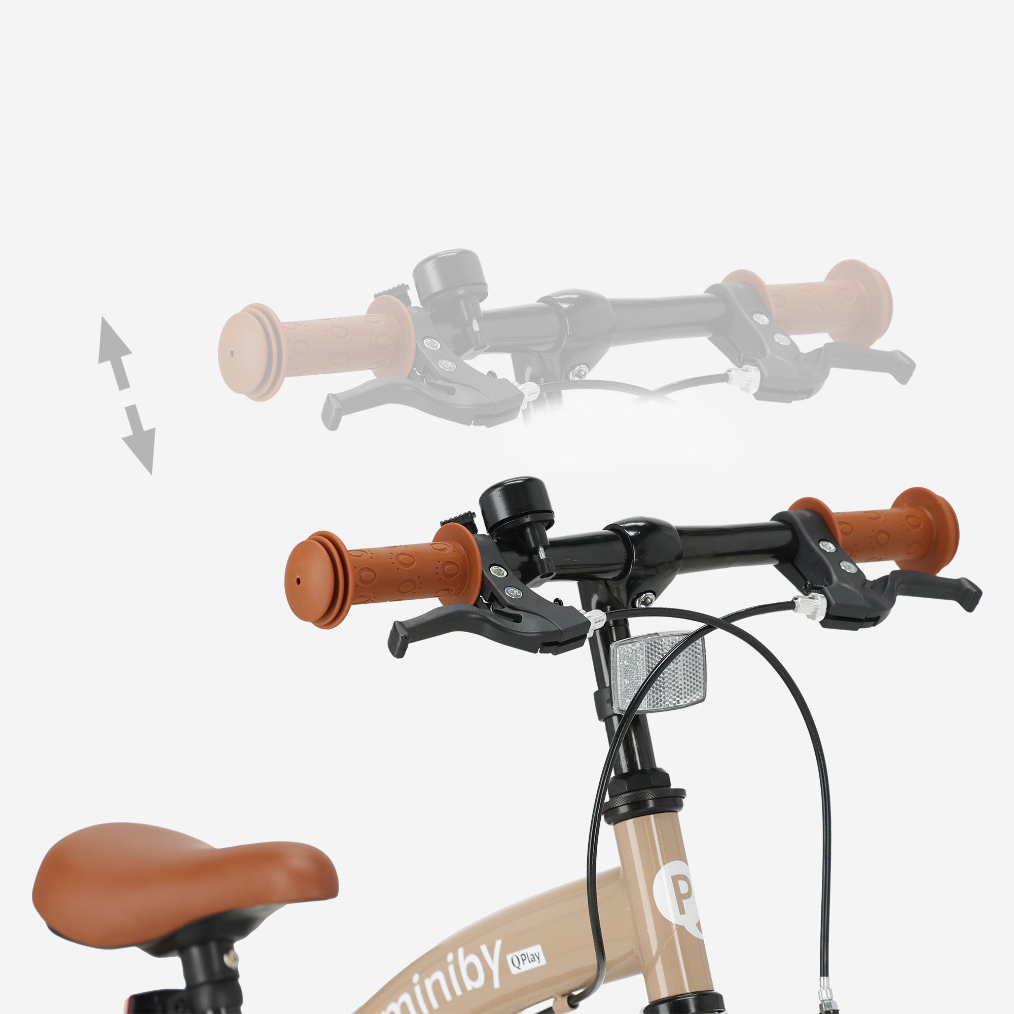 Vélo pour enfant Qplay Miniby 14 pouces - 3 en 1 - vélo sans pédales - Mocha