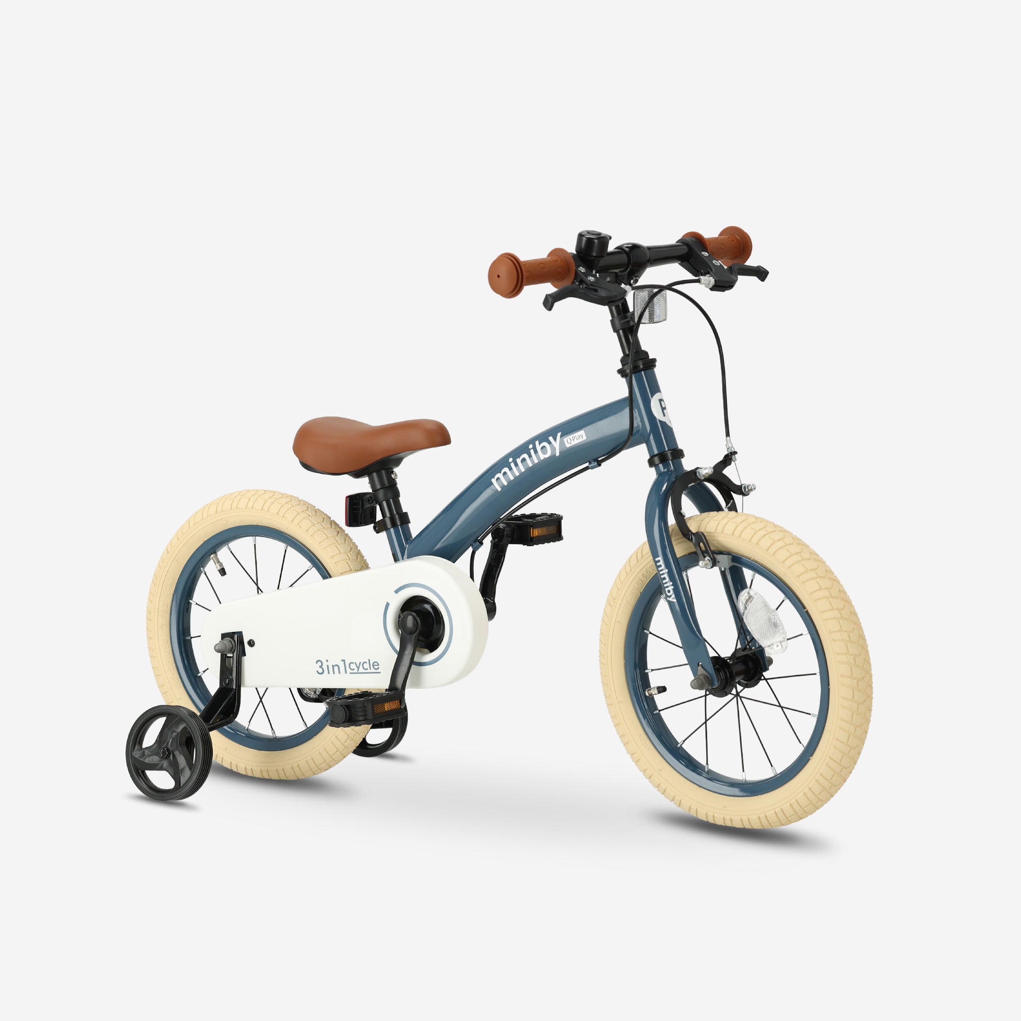 Qplay Miniby Kinderfiets 14 inch - 3 in 1 - loopfiets - Steel