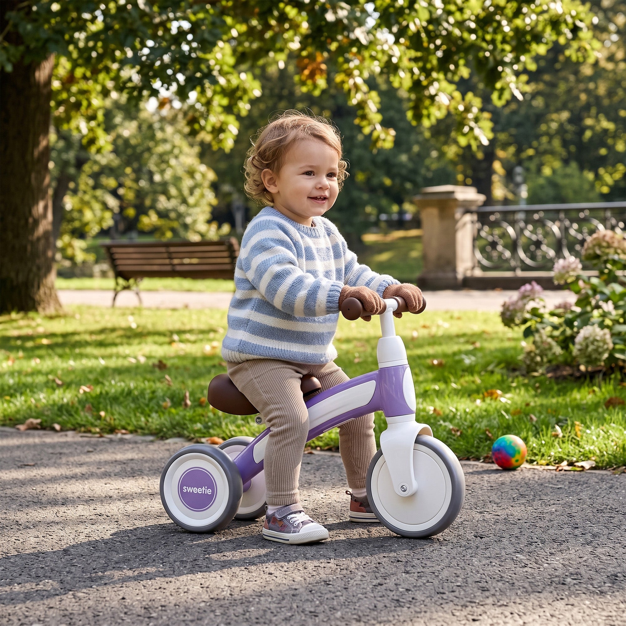 Qplay Sweetie Loopfiets - Driewieler 1-3 Jaar - Peuterfiets - Paars