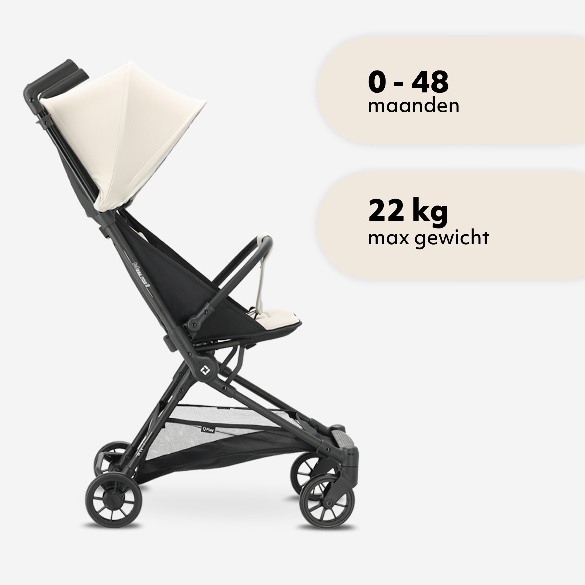 Qplay Mega Pro Lichtgewicht Buggy – Apricot
