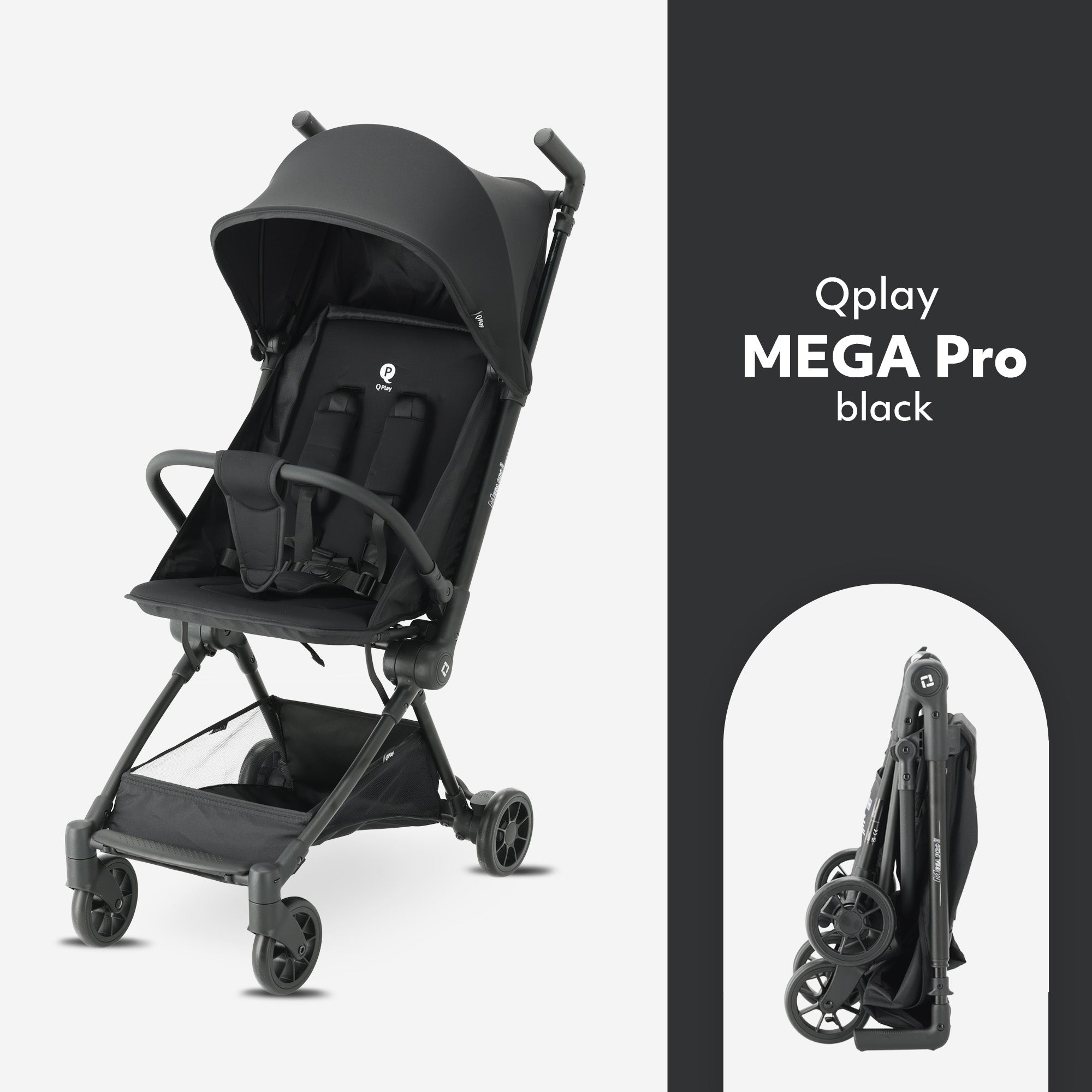 Qplay Mega Pro Lichtgewicht Buggy – Black