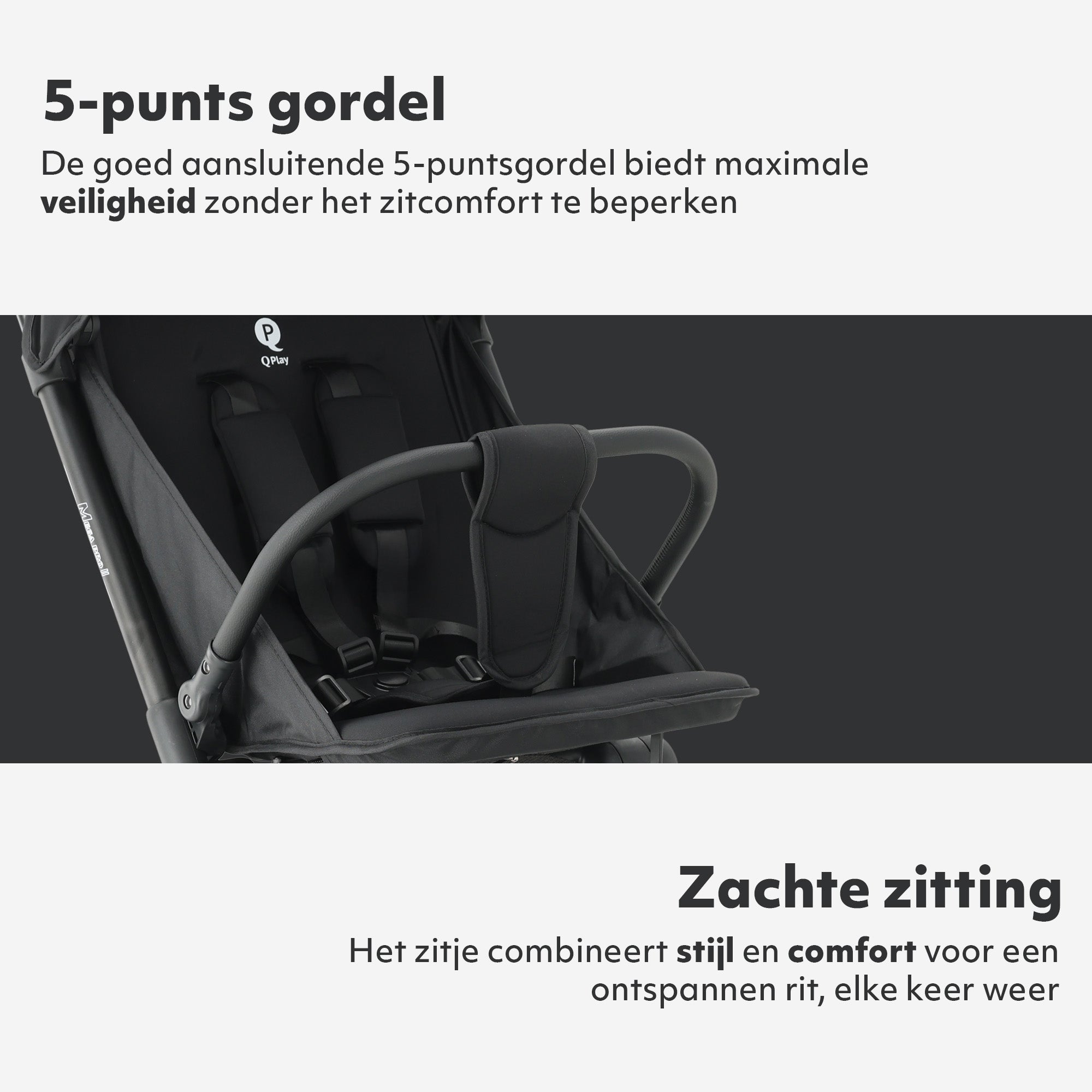 Qplay Mega Pro Lichtgewicht Buggy – Black