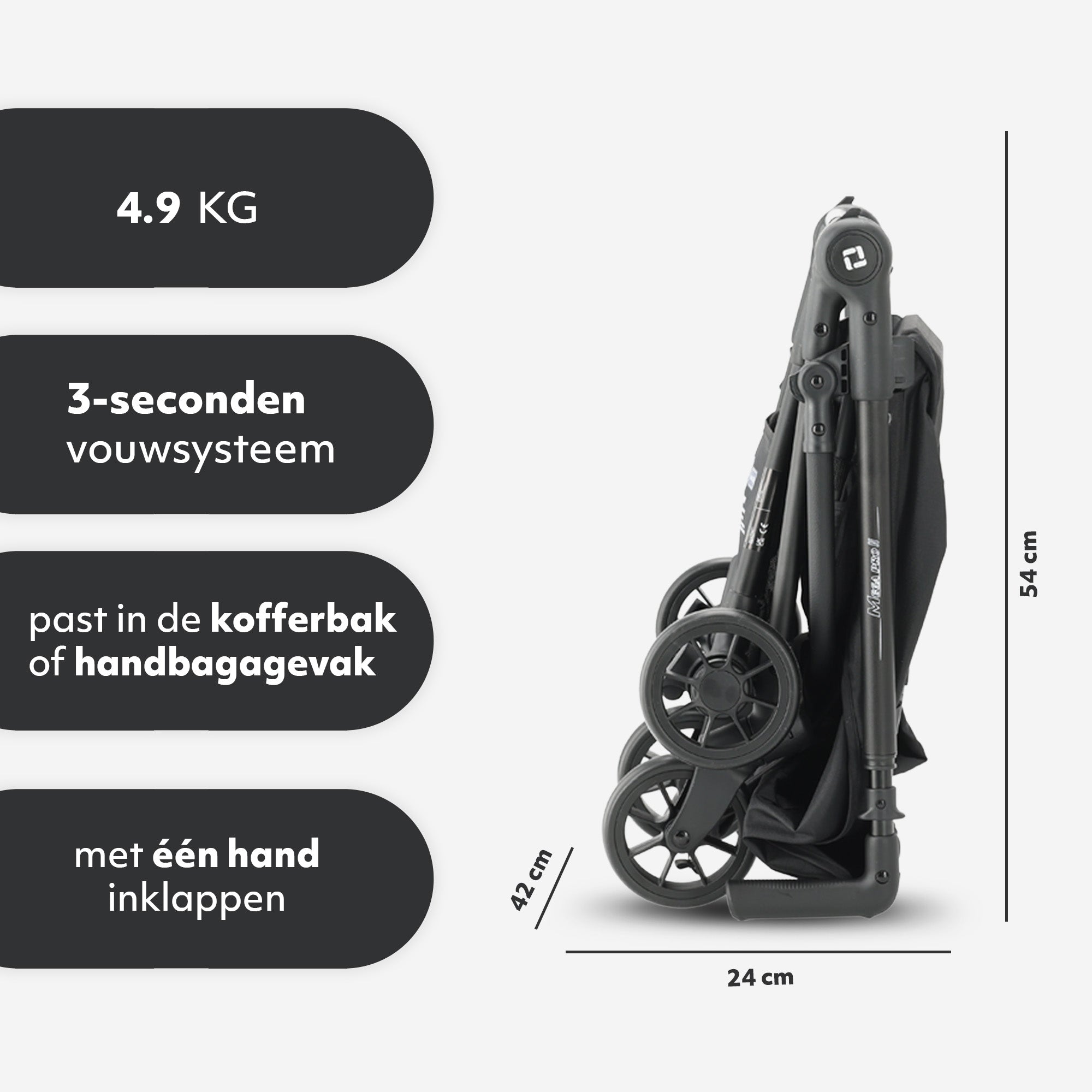 Qplay Mega Pro Lichtgewicht Buggy – Black