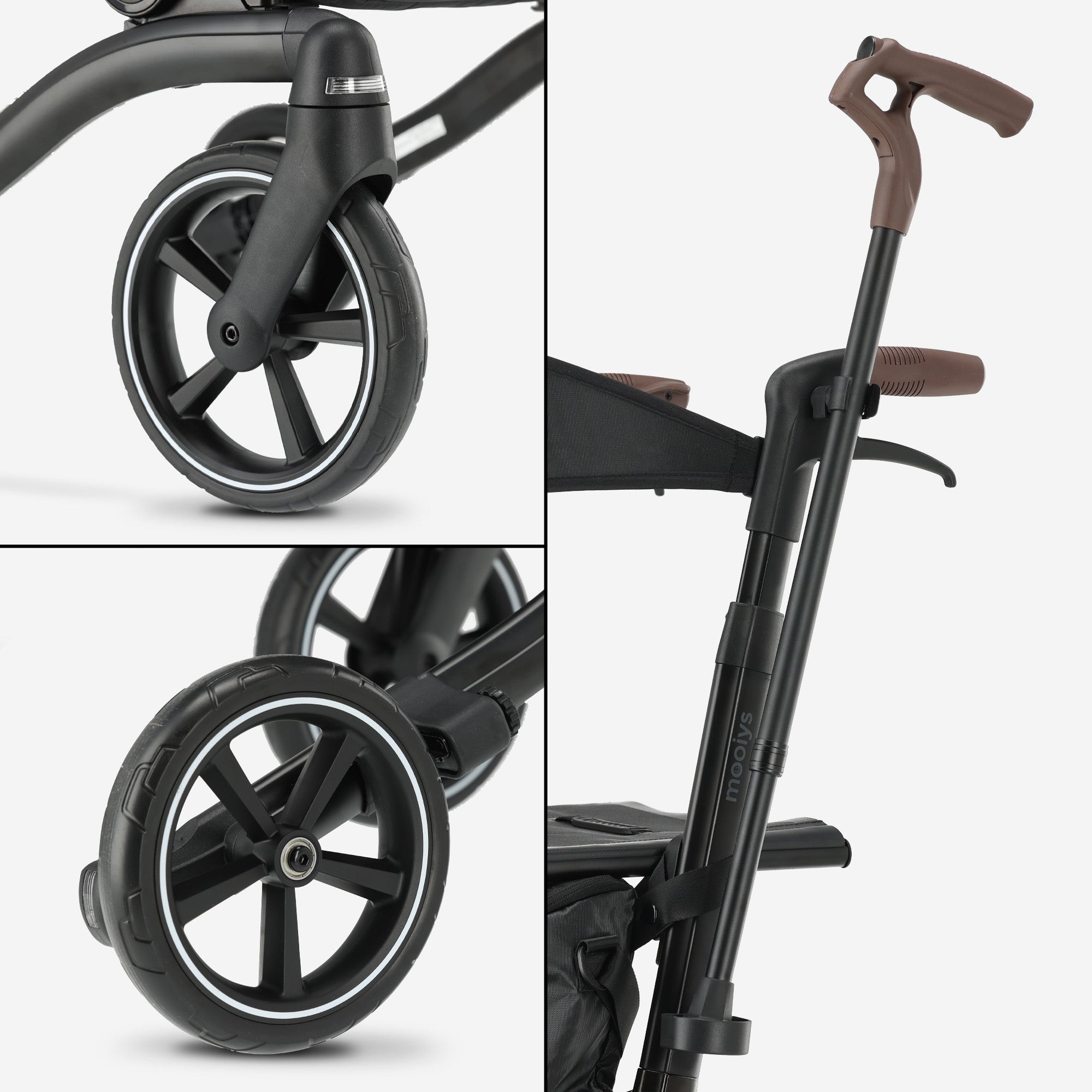 Mooiys Luxe Rollator - opvouwbaar - zitfunctie - Rugleuning inclusief wandelstok en houder - Zwart