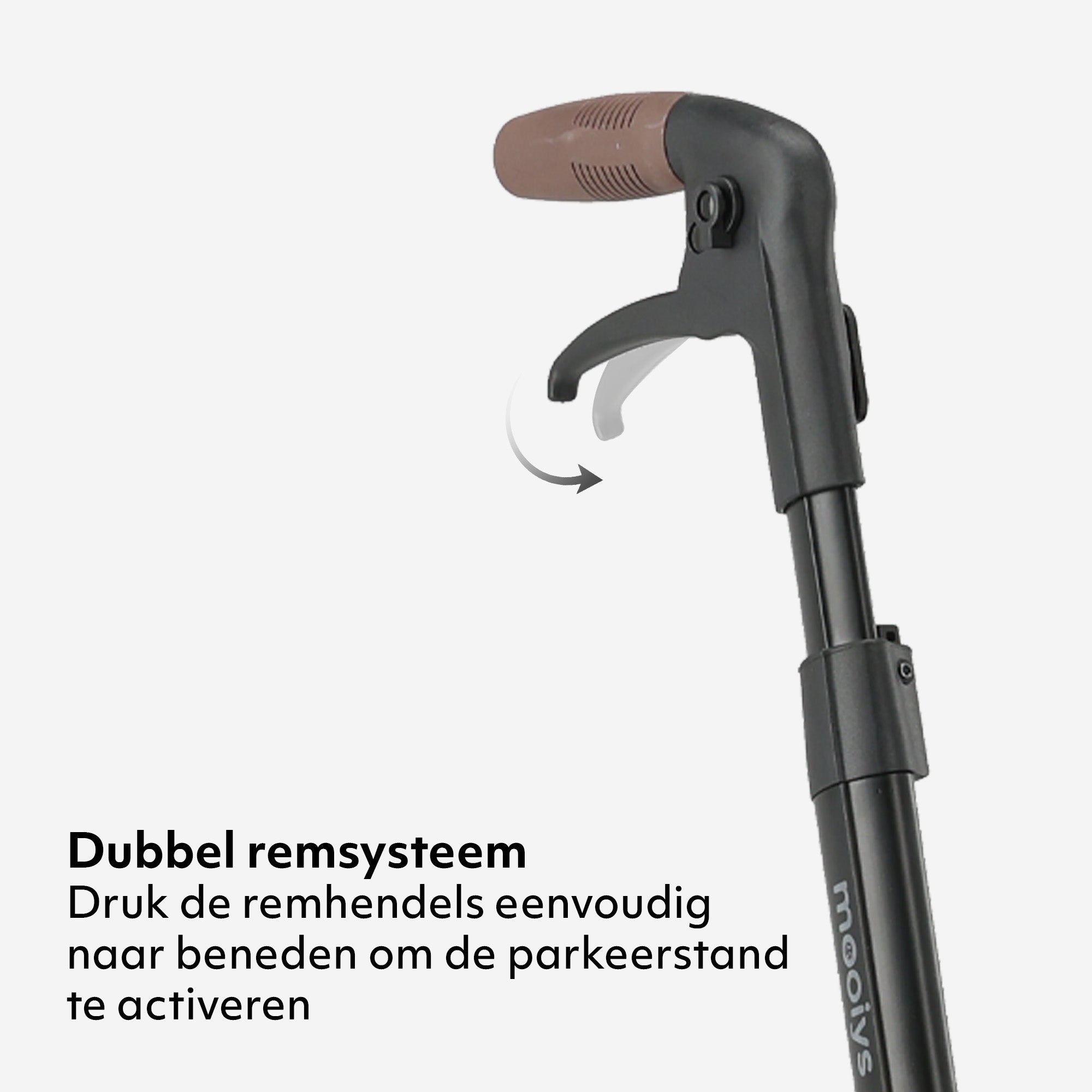 Mooiys Luxe Rollator - opvouwbaar - zitfunctie - Rugleuning inclusief wandelstok en houder - Zwart