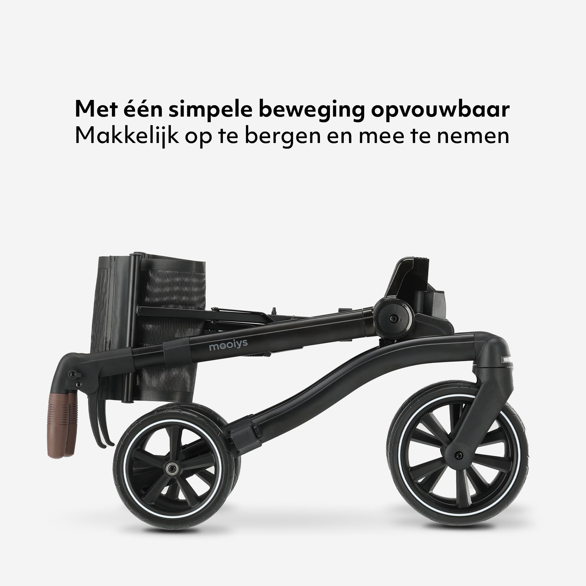 Mooiys Luxe Rollator - opvouwbaar - zitfunctie - Rugleuning inclusief wandelstok en houder - Zwart