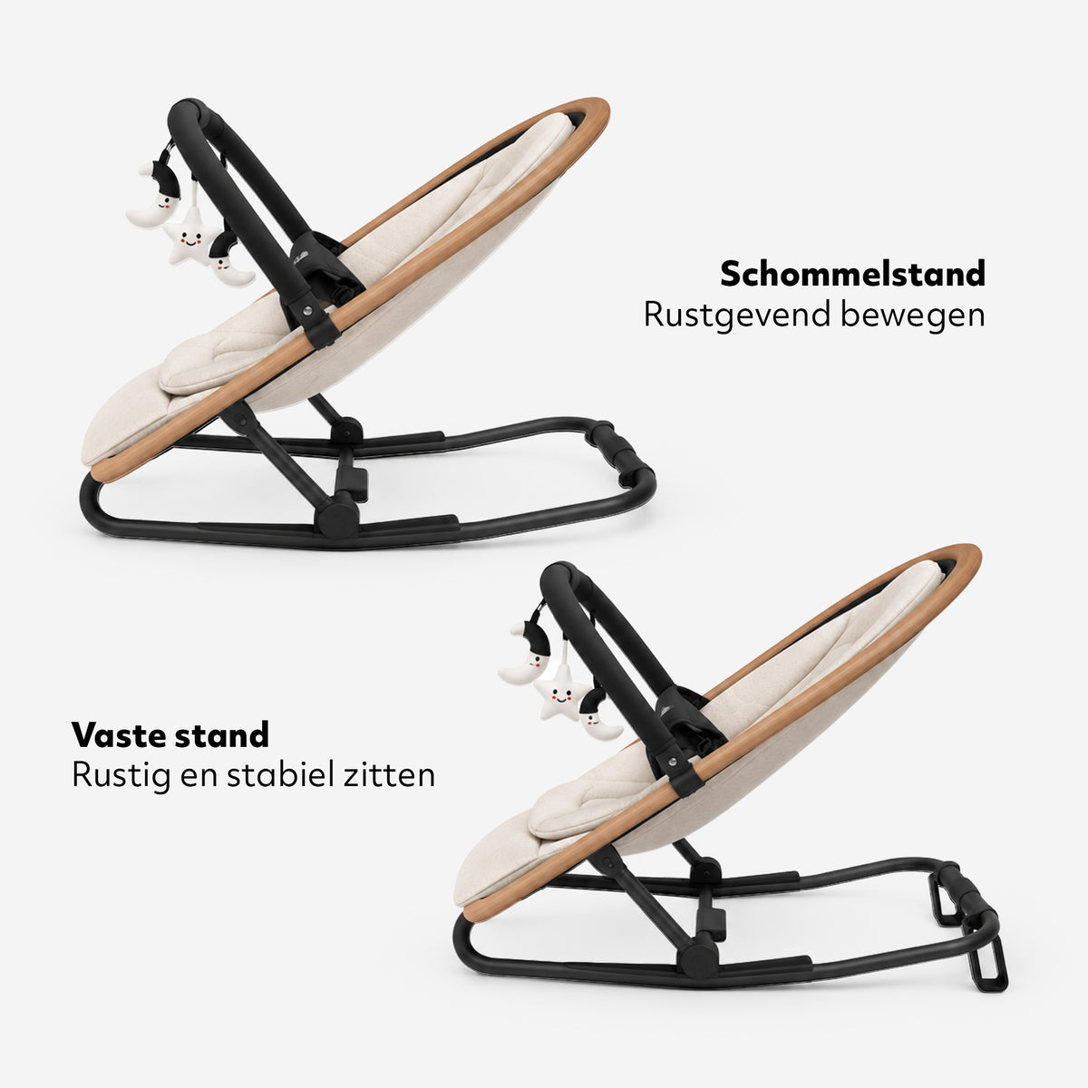 Deryan Rocker Luxe 2-in-1 Wipstoel - Cream