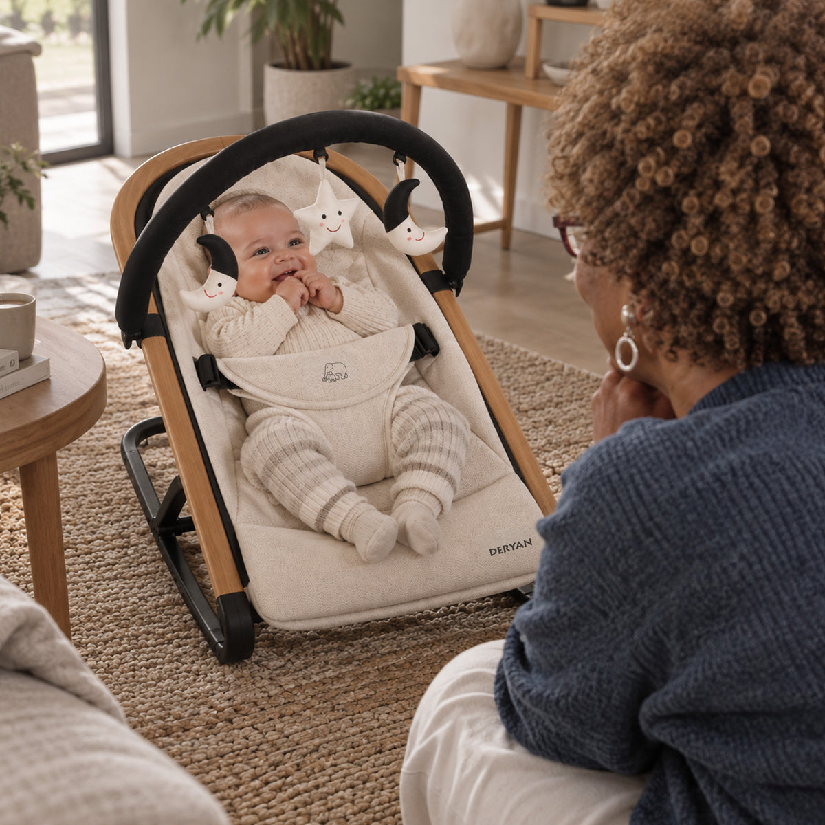Deryan Rocker Luxe 2-in-1 Wipstoel - Cream