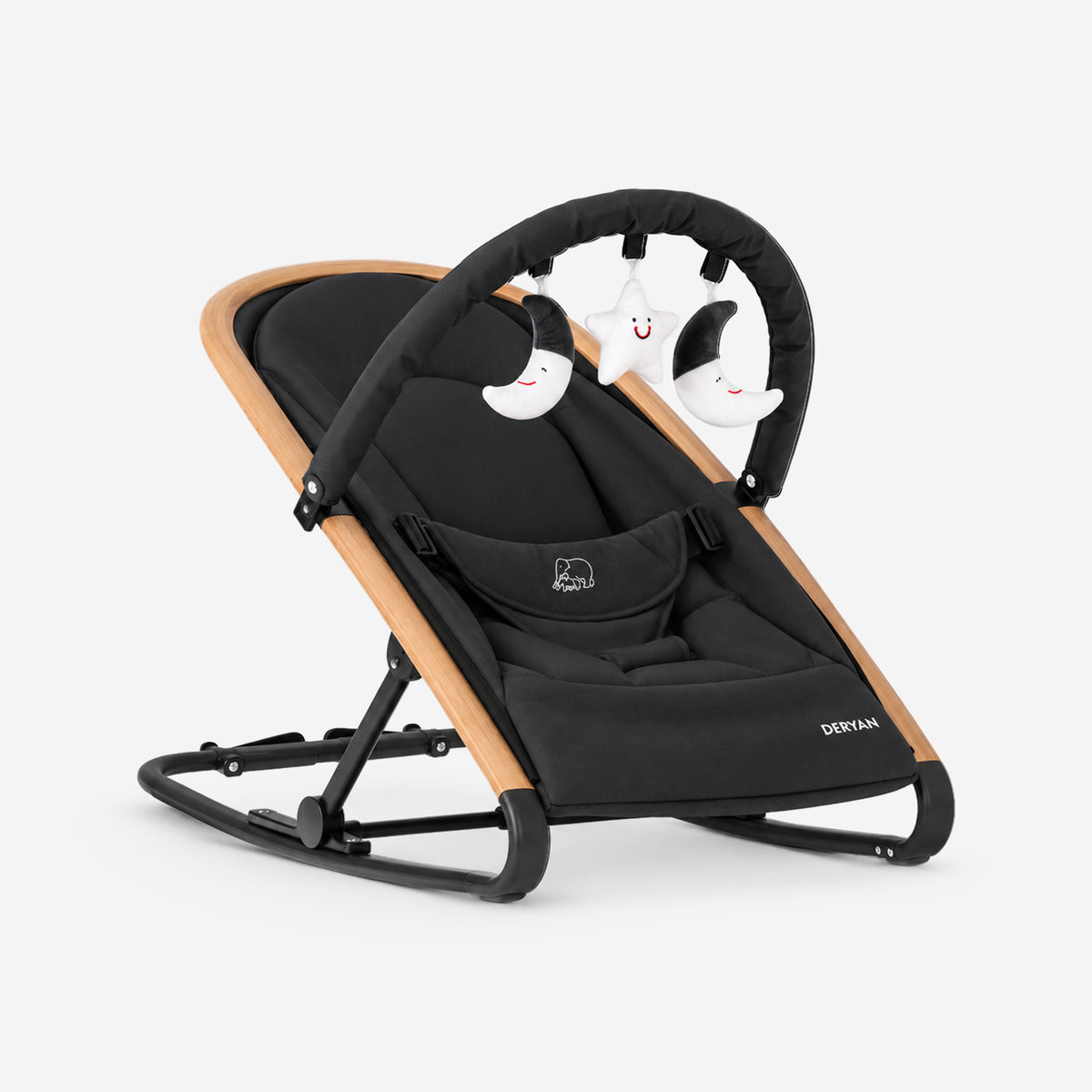Deryan Rocker Luxe 2-in-1 Wipstoel - Zwart