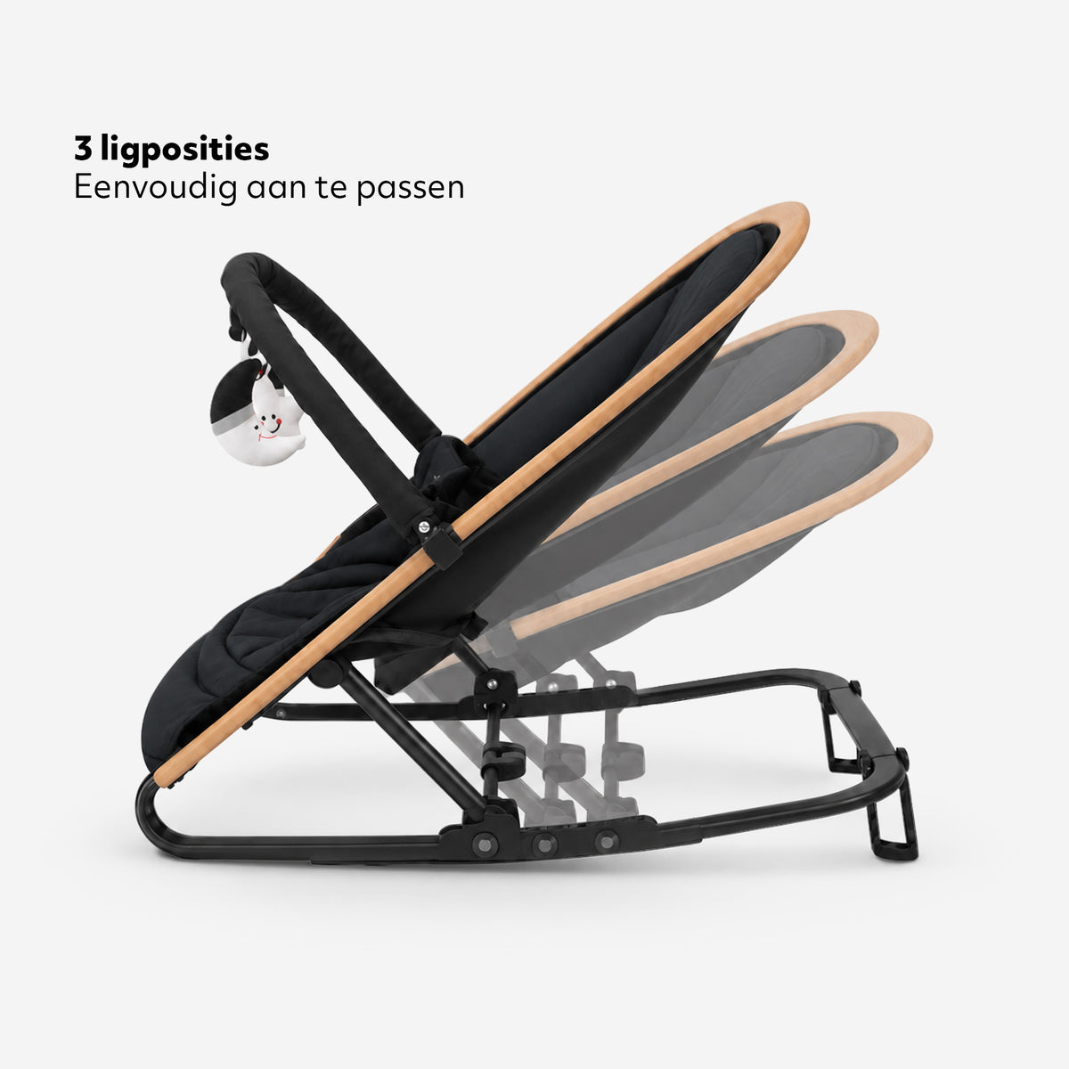 Deryan Rocker Luxe 2-in-1 Wipstoel - Zwart