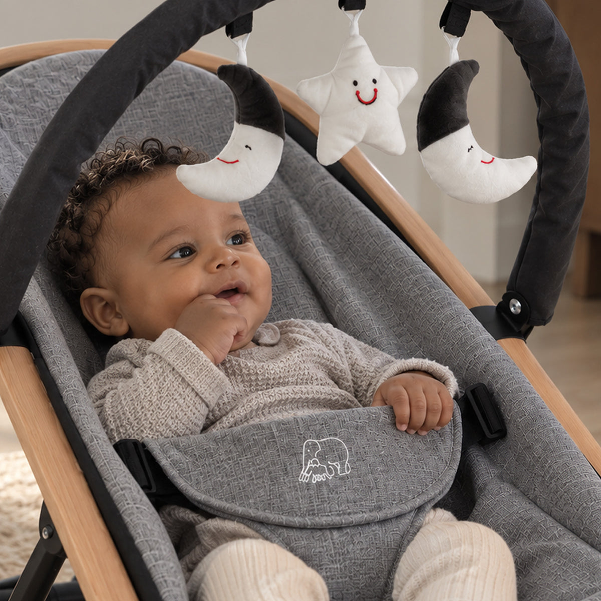 Deryan Rocker Luxe 2-in-1 Wipstoel - Grijs