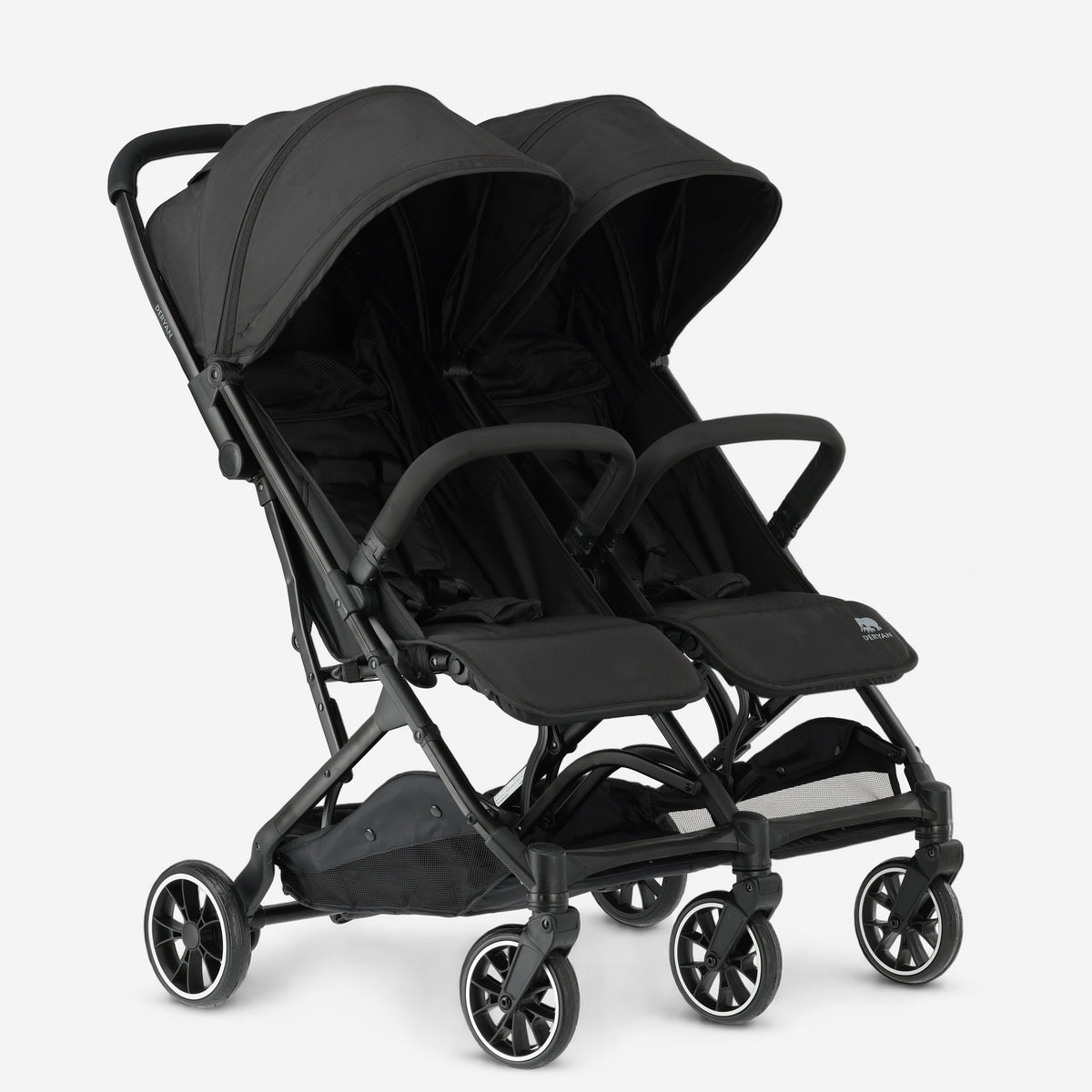 Deryan Luxe Rolo X2 Double Buggy - Duo Buggy - Black
