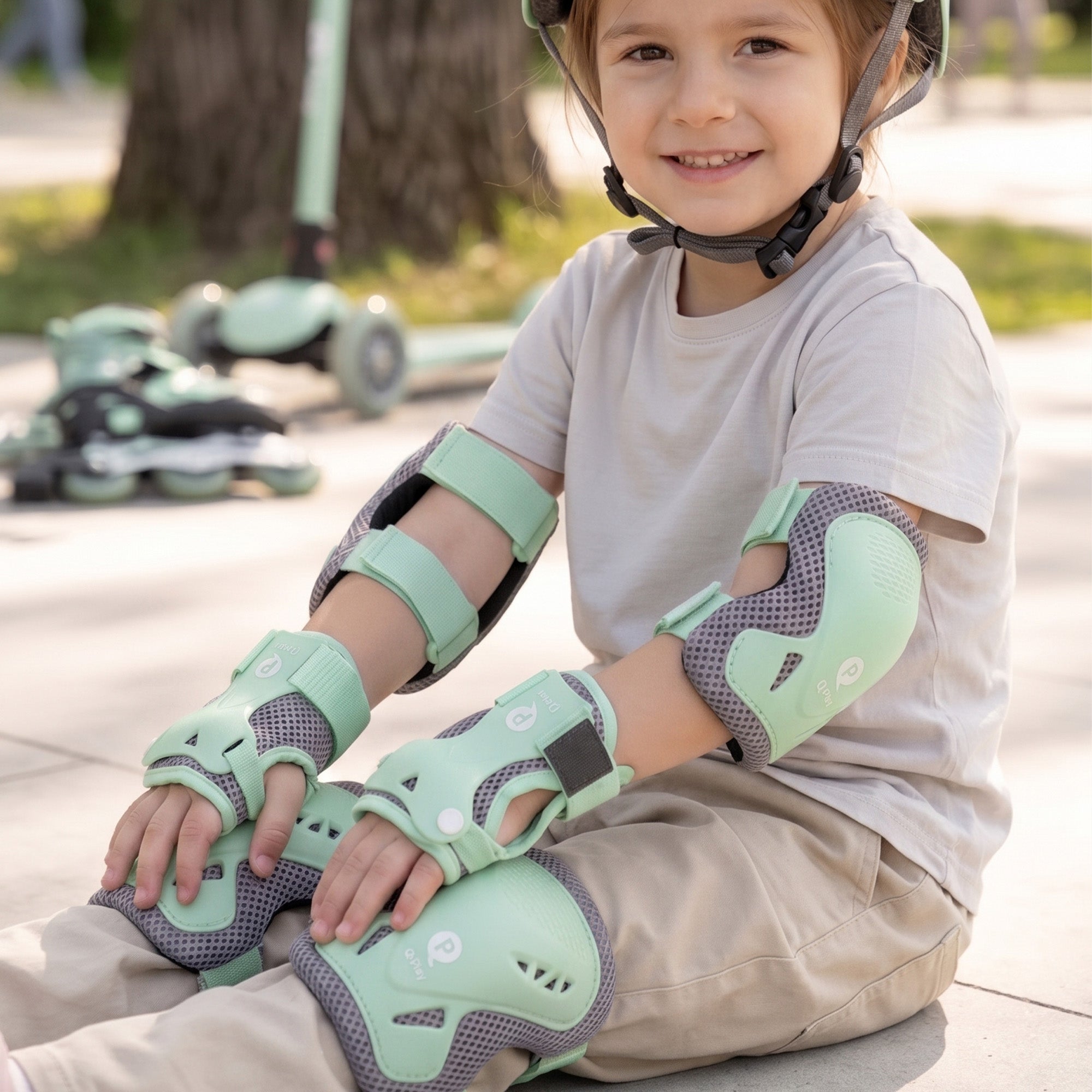 Qplay Pads - Beschermersset voor Kinderen - Maat S - Groen