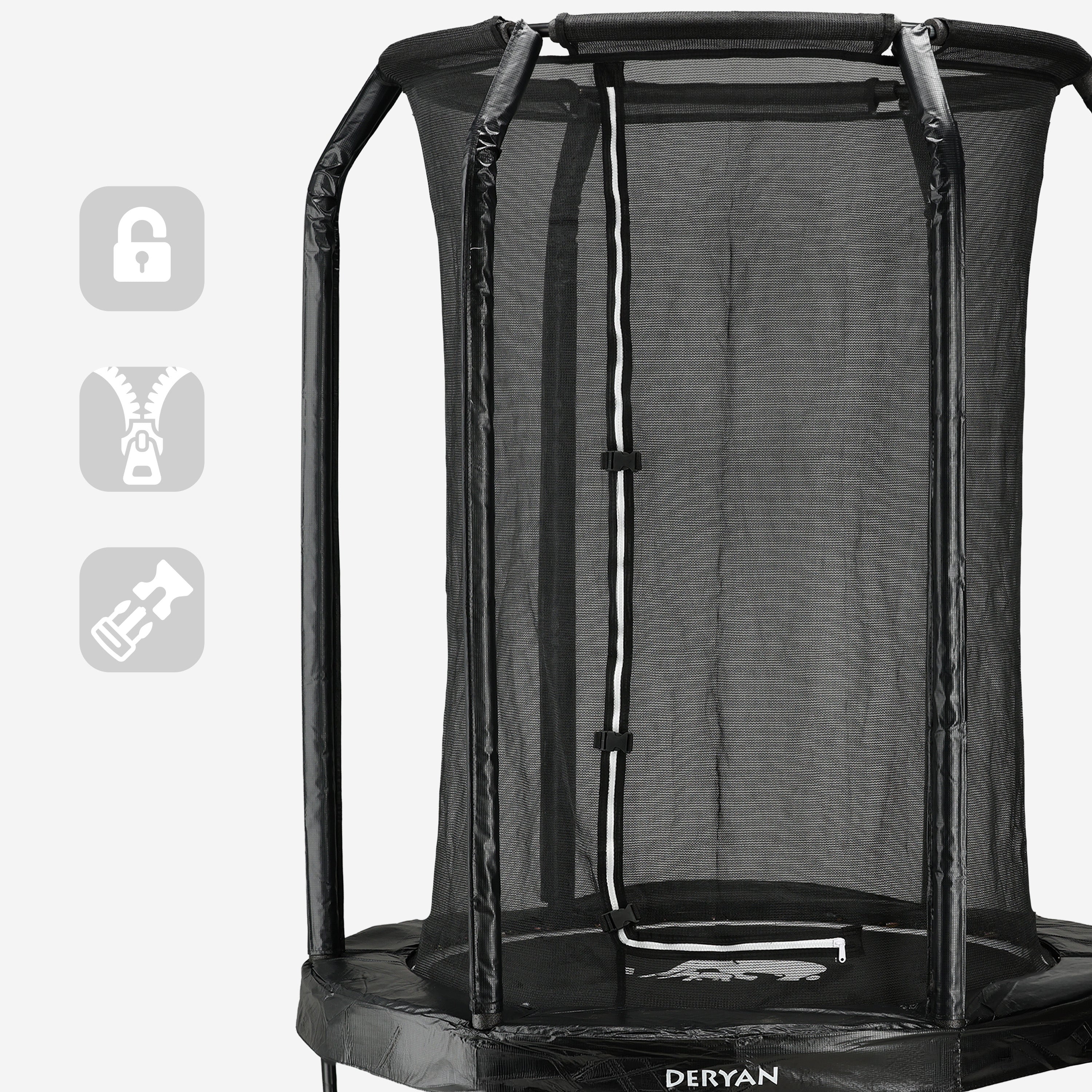 Kindertrampoline 140 cm met Veiligheidsnet - Zwart