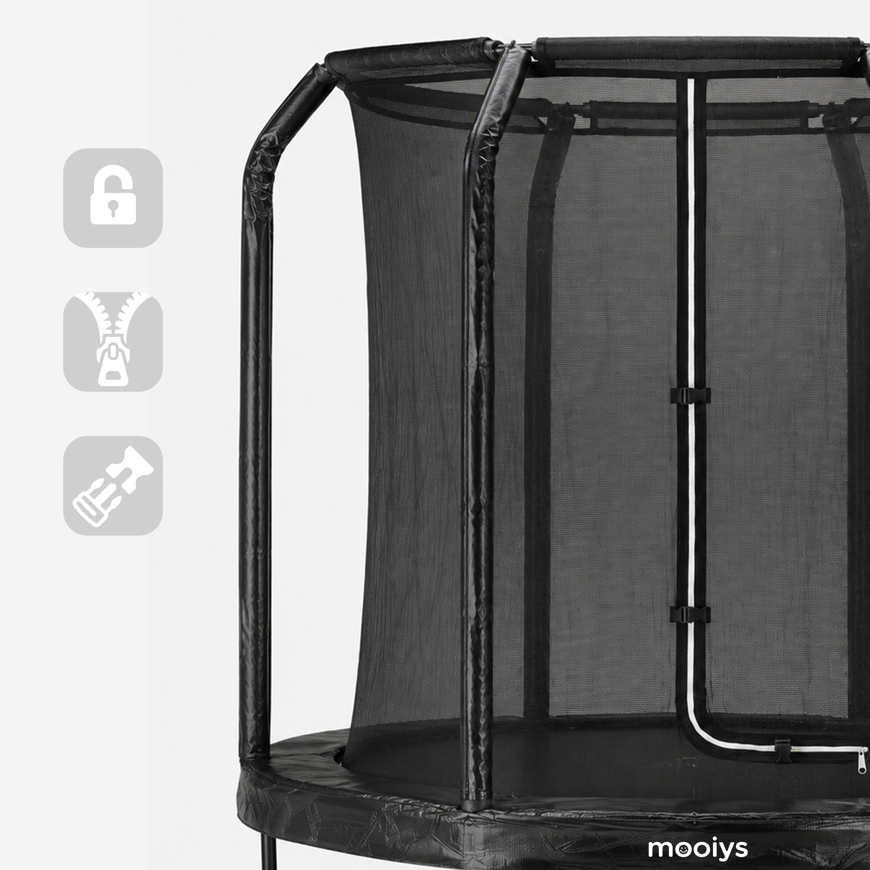 Kindertrampoline 244 cm met Veiligheidsnet en Ladder - Zwart