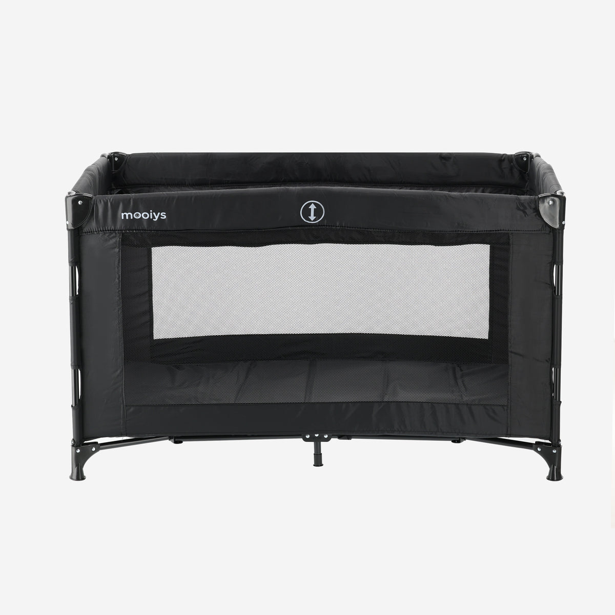 Mooiys Campingbed met Verschoonblad en Bodemverhoger - 120x60cm - Zwart