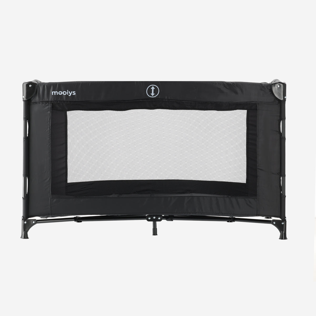 Mooiys Campingbed met Verschoonblad en Bodemverhoger - 120x60cm - Zwart