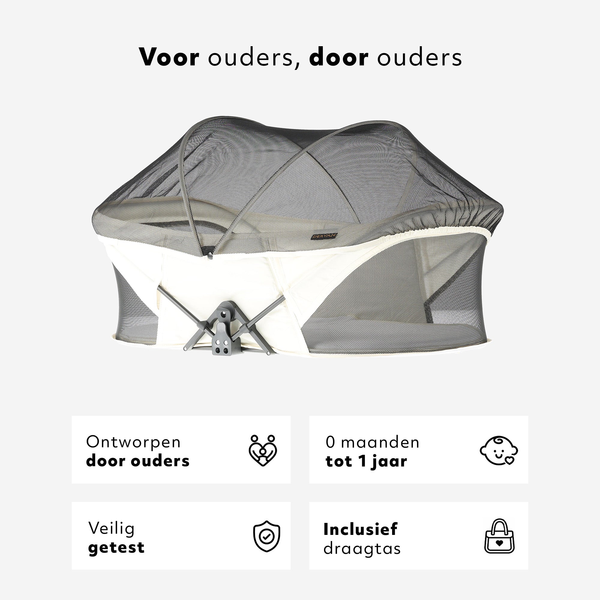 Deryan Infant Deluxe BabyBox Campingbedje - Cream + Inclusief Matras en klamboe