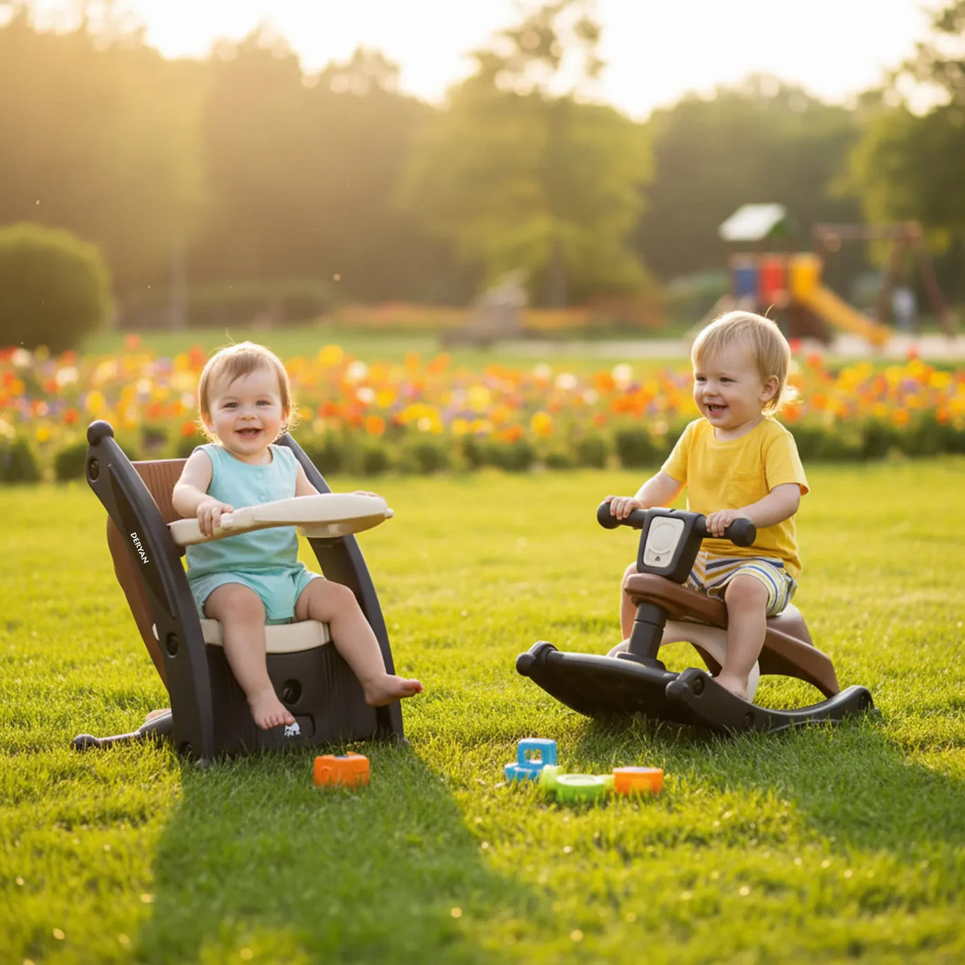 Tobi 2-in-1 Stoel en Schommelstoel - Bruin/Cream