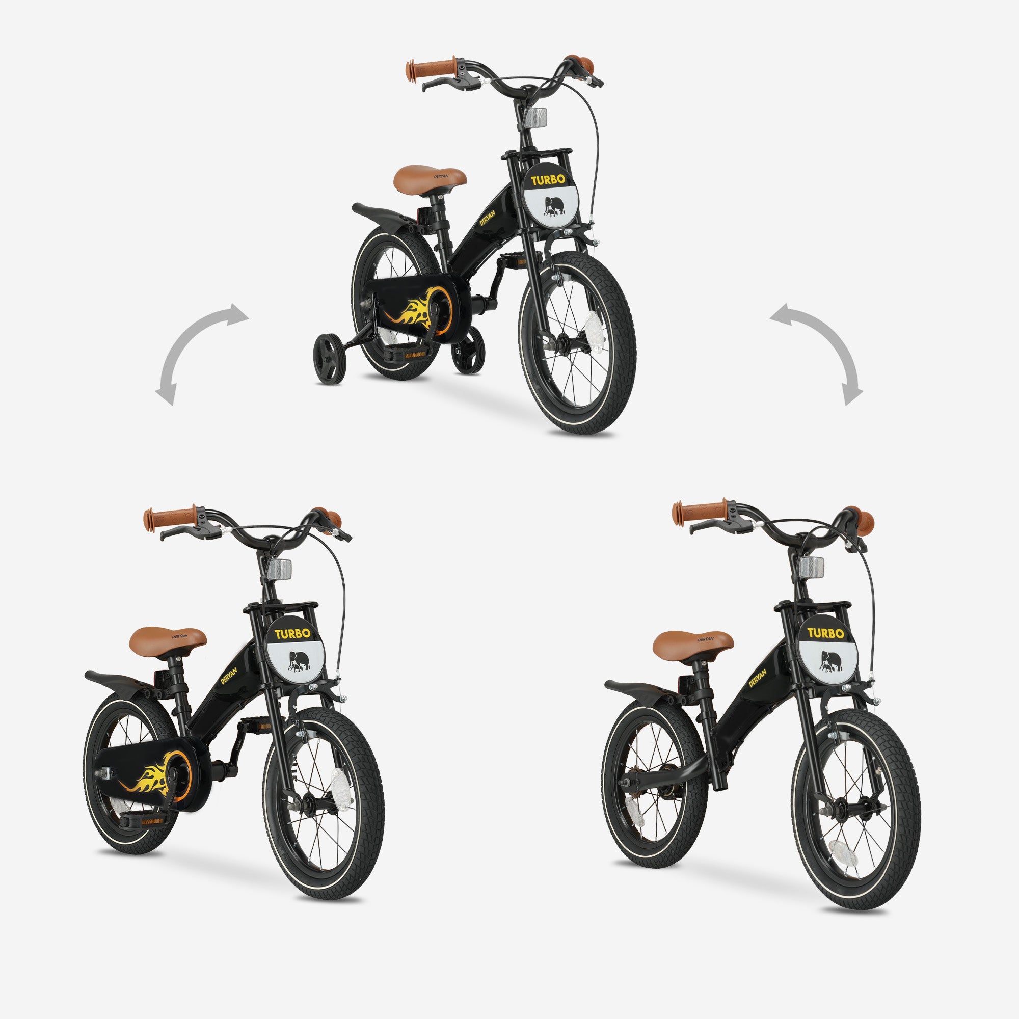 Deryan Turbo 3-in-1 Kinderfiets 14 inch