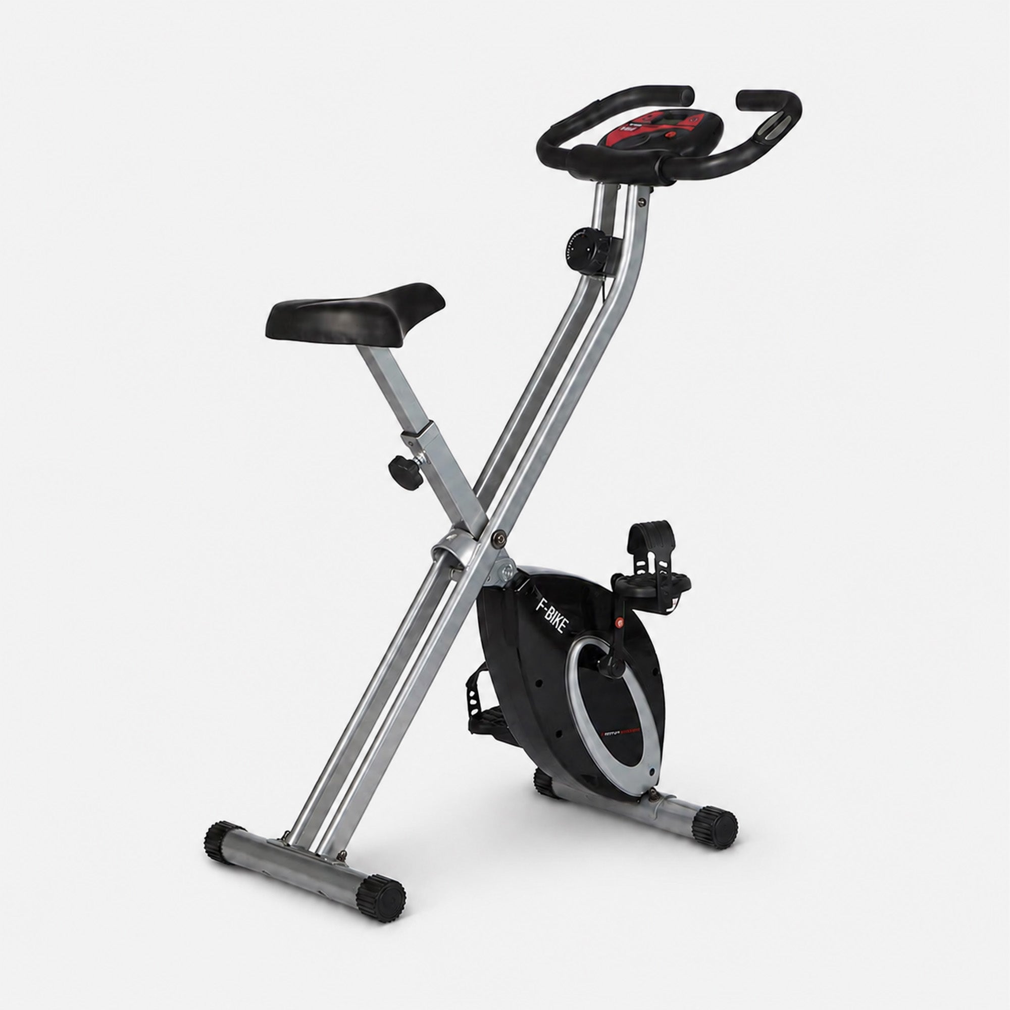 Ultrasport F-Bike Opvouwbare Hometrainer – 8 Weerstandsniveaus – LCD-Display – Hartslagmeting – Zwart/Zilver