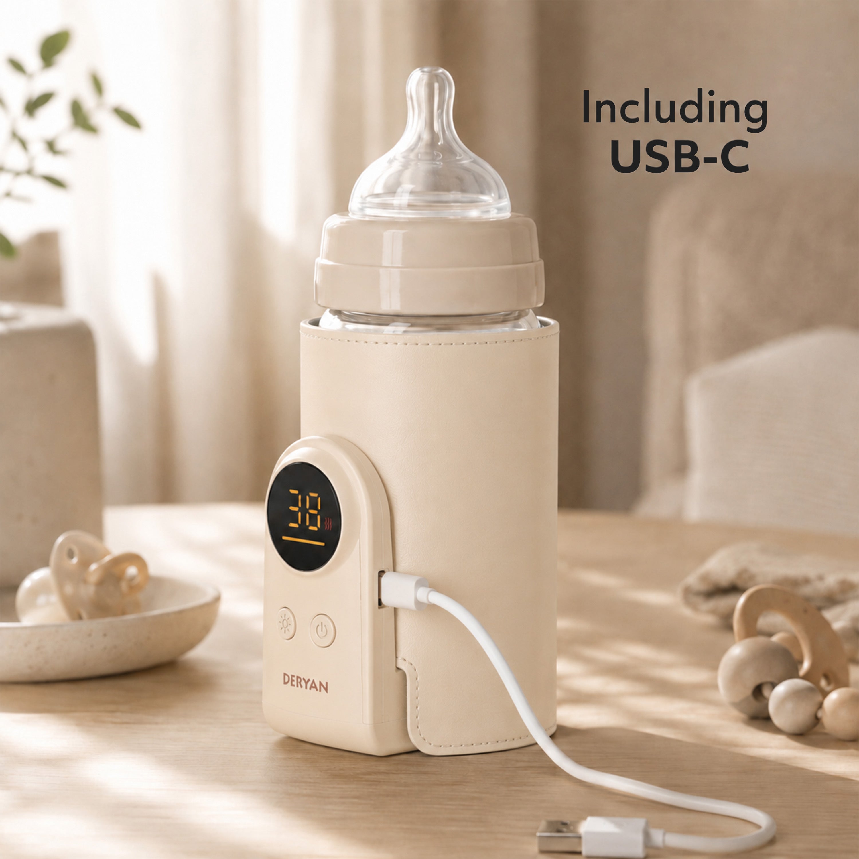 Draagbare Sleeve Flessenwarmer - Cream