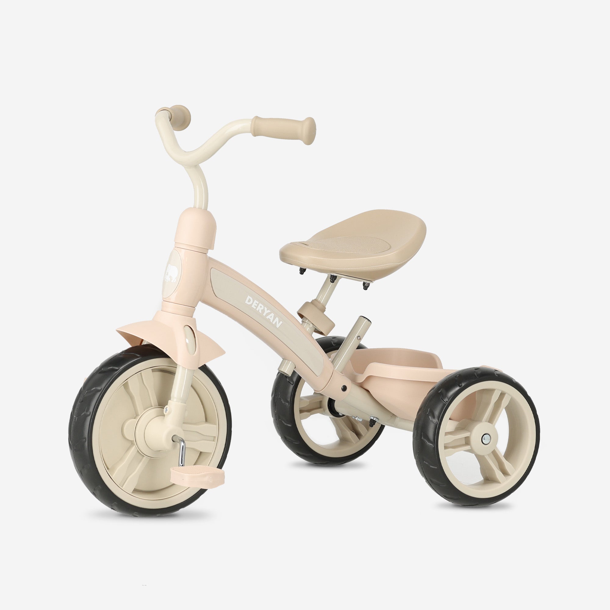 Driewieler met duwstang - Beige