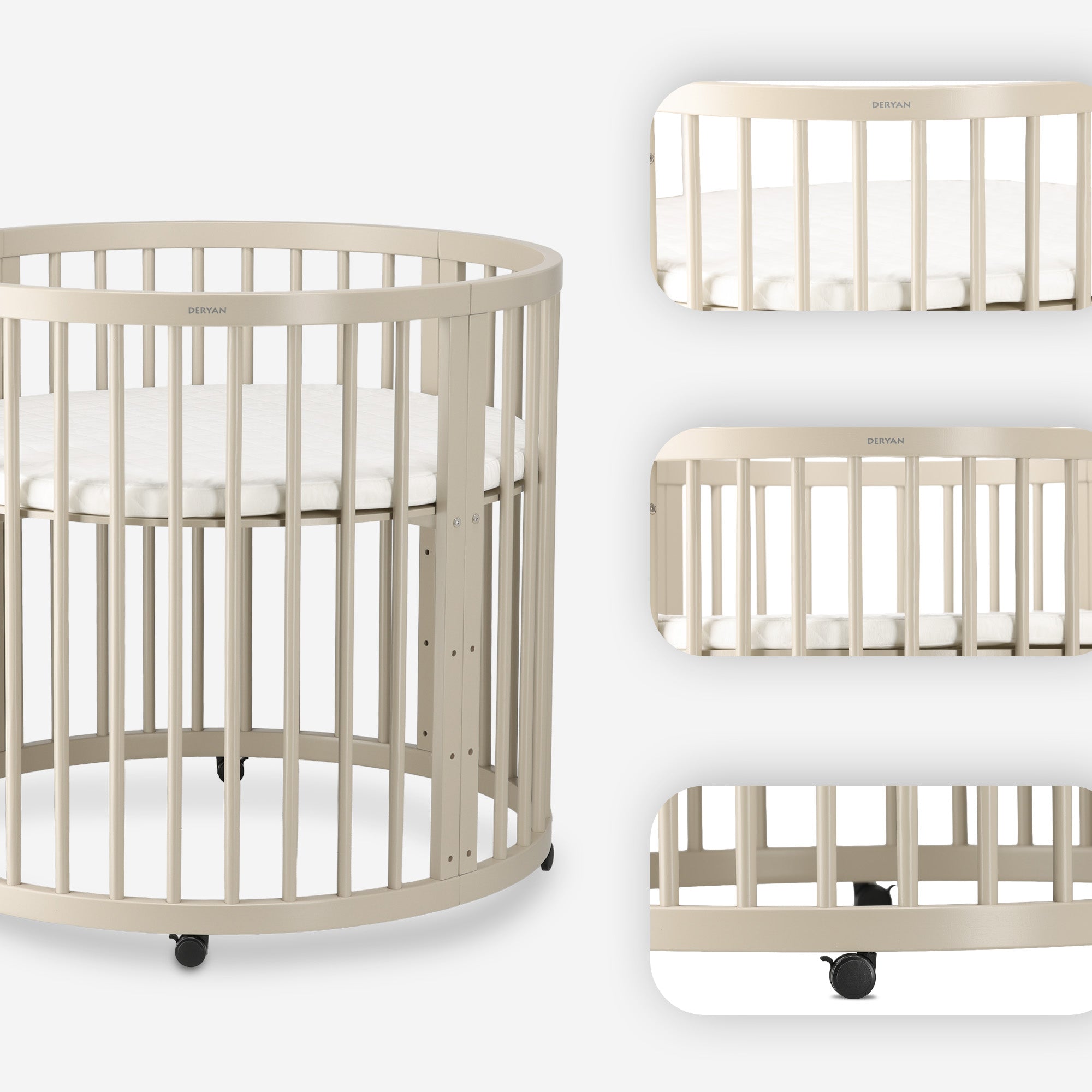 Willow Houten Ronde Box inclusief matras - Sand