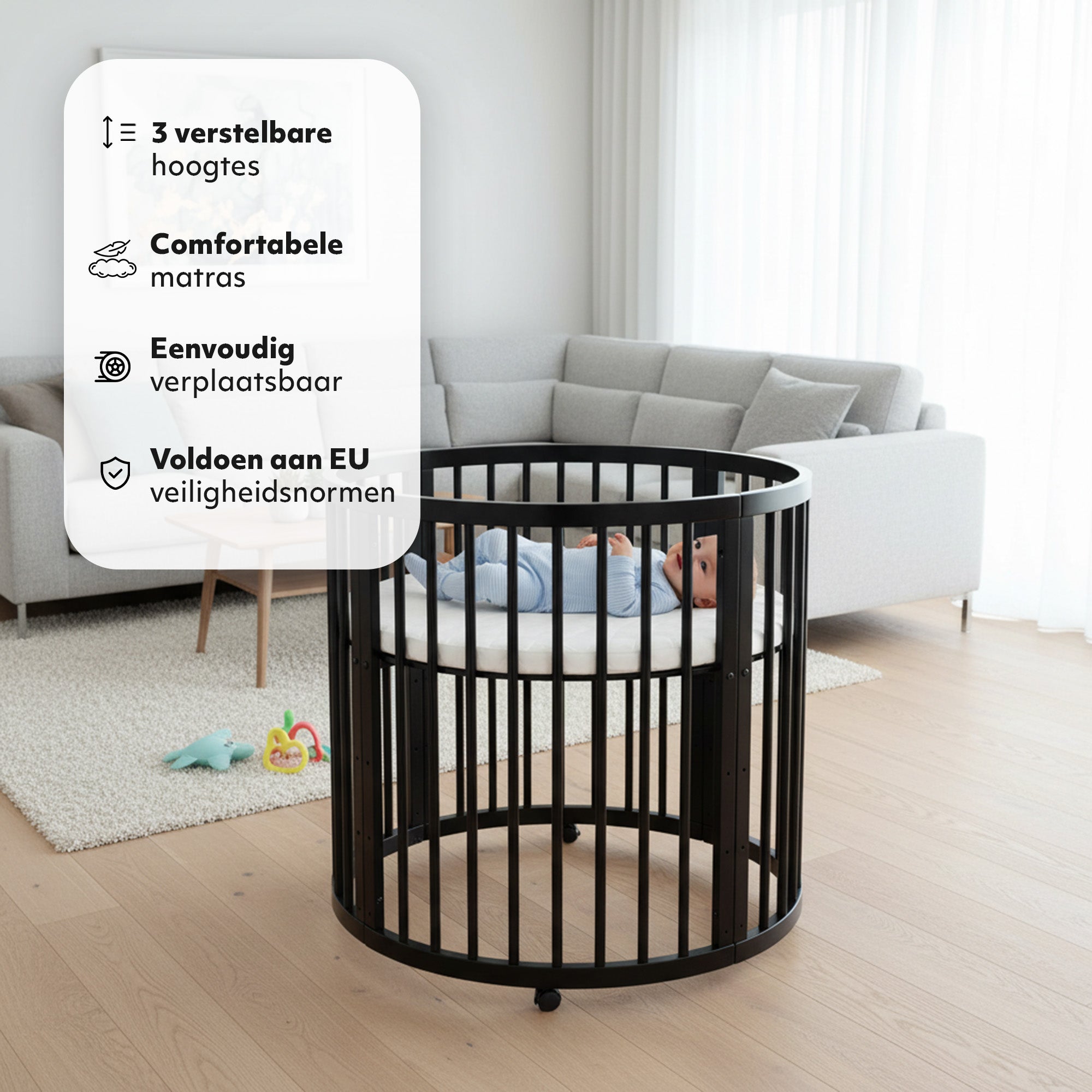 Willow Houten Ronde Box inclusief matras