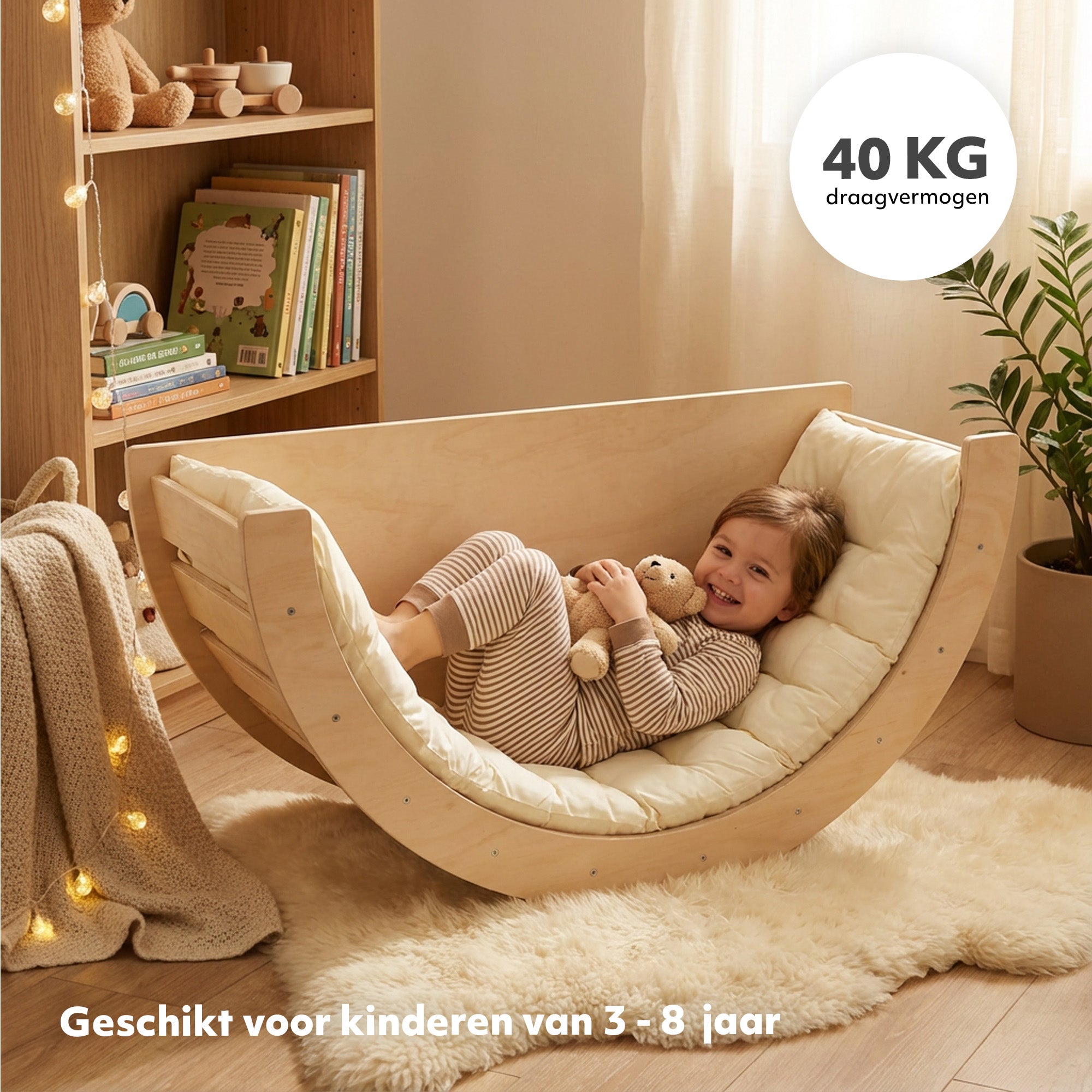 Deryan Multifunctionele Klimboog - 5 in 1 model - Speelboog - Klimrek - Speeltoestel - Inclusief Kussen - Tekentafel - Hout