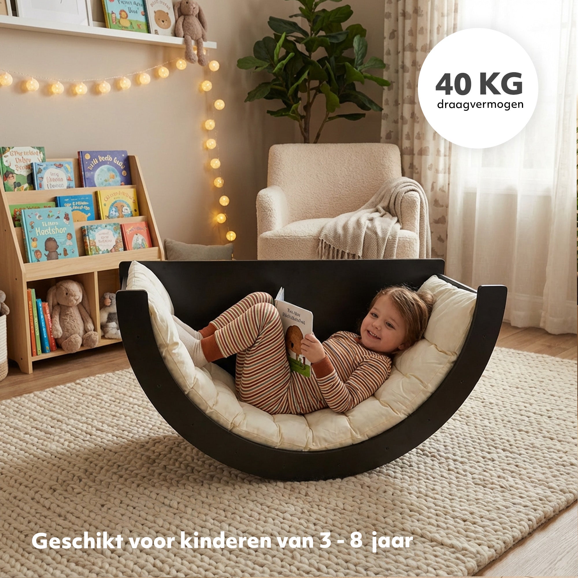 Deryan Multifunctionele Klimboog - 5 in 1 model - Speelboog - Klimrek - Speeltoestel - Inclusief Kussen - Tekentafel - zwart