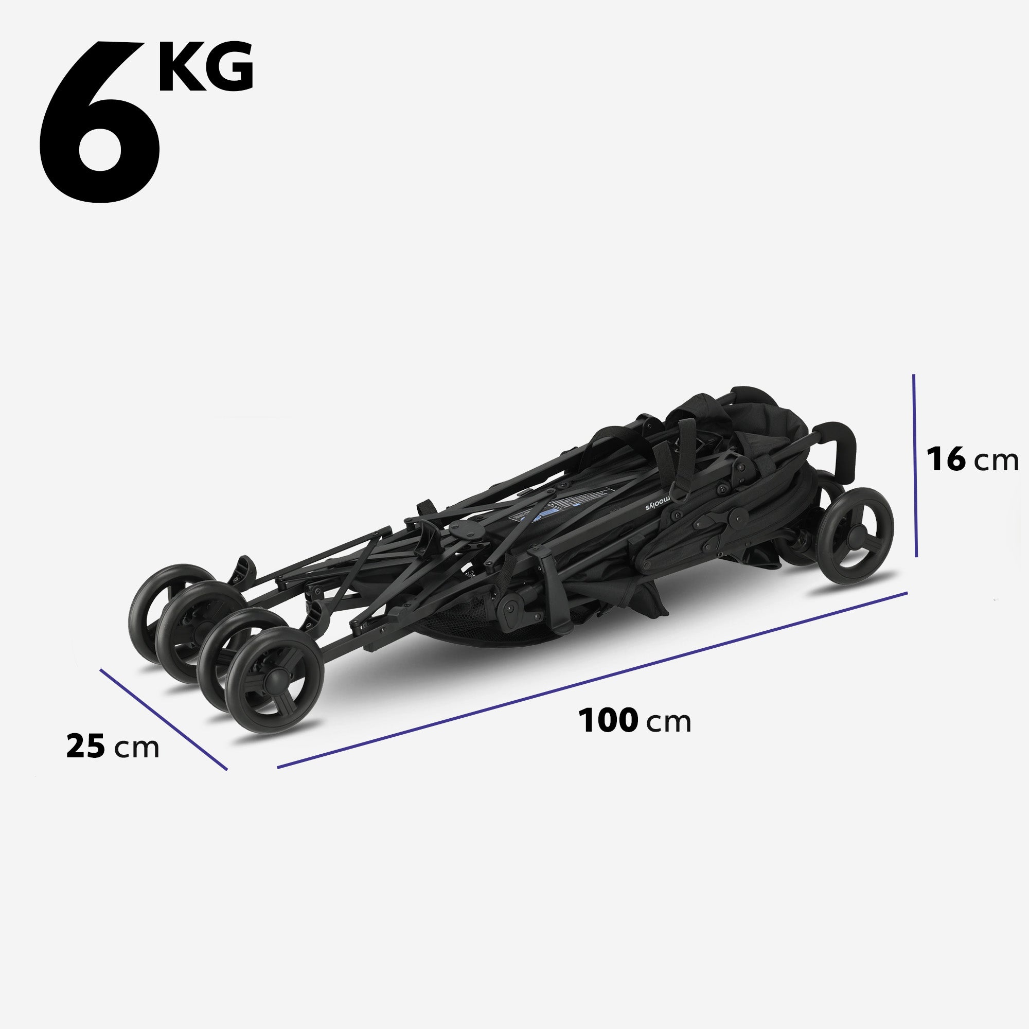 Mooiys Zeke Buggy - Paraplu Buggy - 5-Punts Gordel - Geschikt voor Kinderen tot 22 kg - Zwart