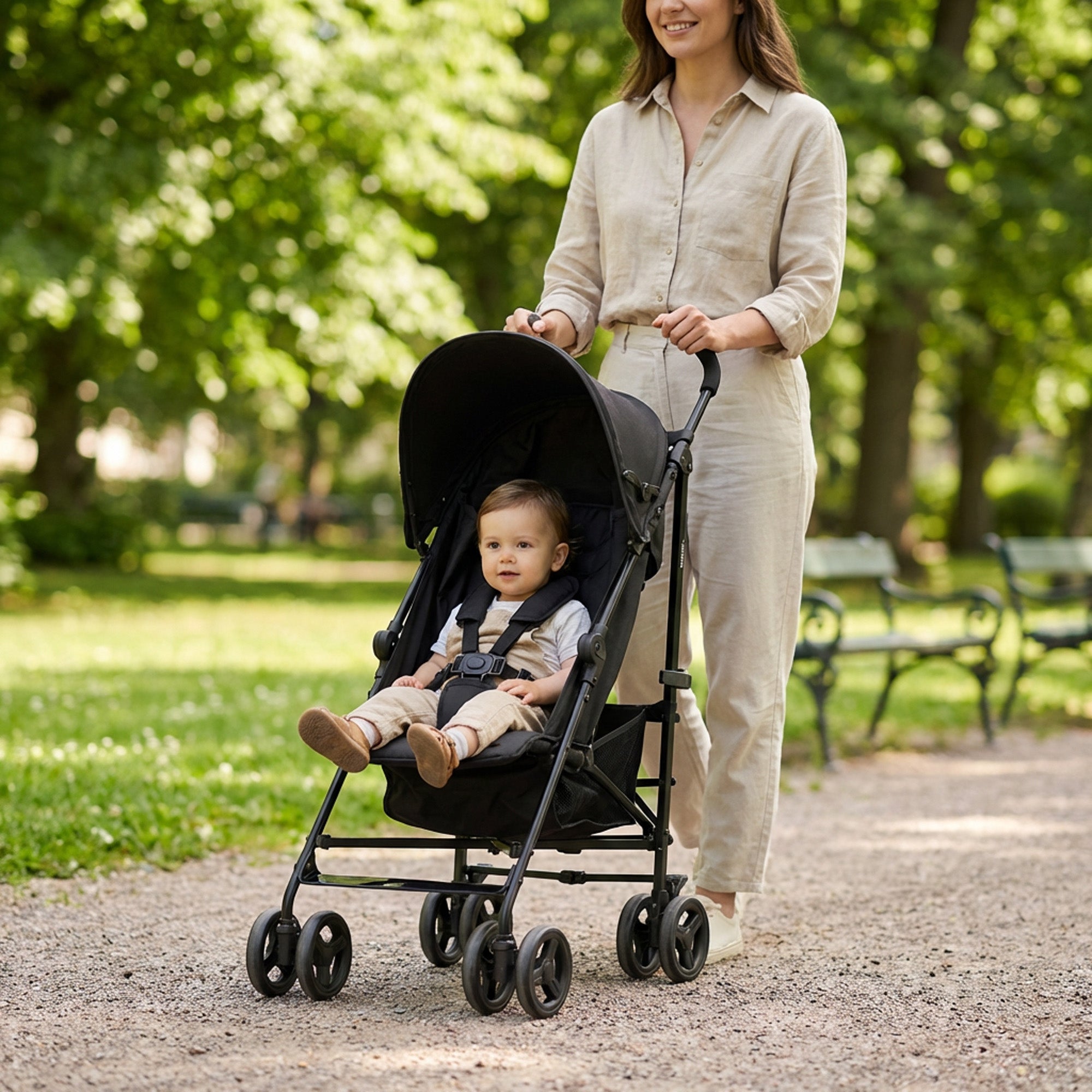 Mooiys Zeke Buggy - Paraplu Buggy - 5-Punts Gordel - Geschikt voor Kinderen tot 22 kg - Zwart