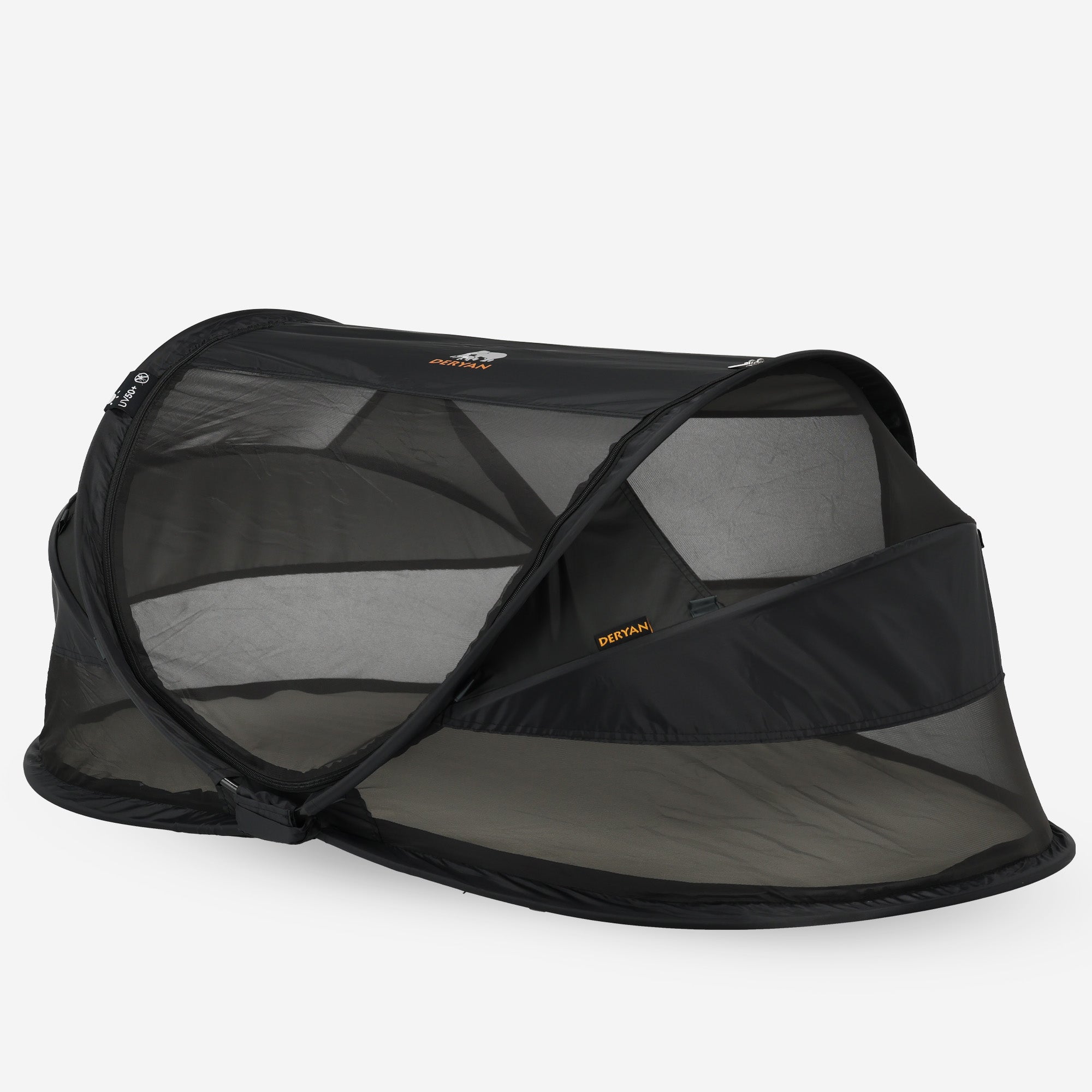 DERYAN Baby Luxe Campingbedje – Inclusief zelfopblaasbare matras - Zwart