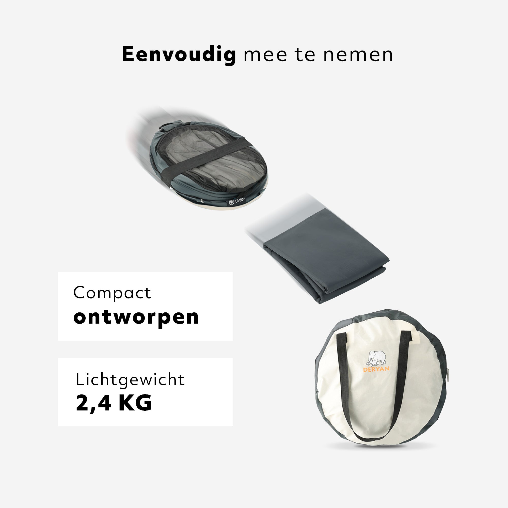 Deryan Kleinkind-Luxus-Campingbett - Inklusive selbstaufblasbarer Matratze - Creme
