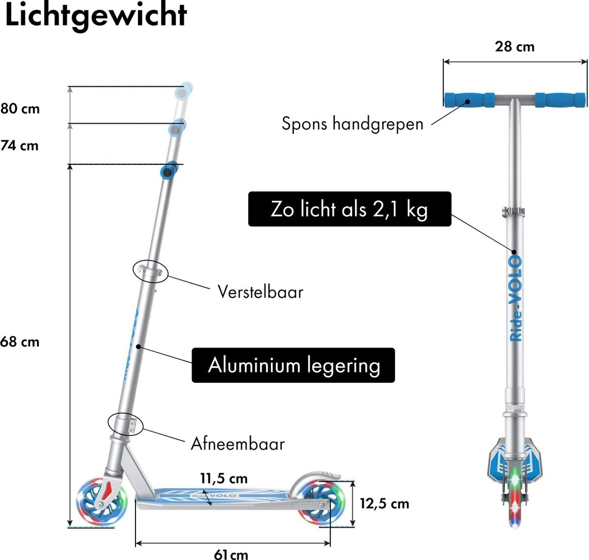 RideoVOLO Kinderstep Zilver