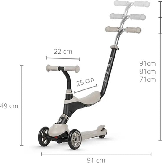 Qplay Sema Step Scoot and Ride - 5-in-1 balance scooter - Beige