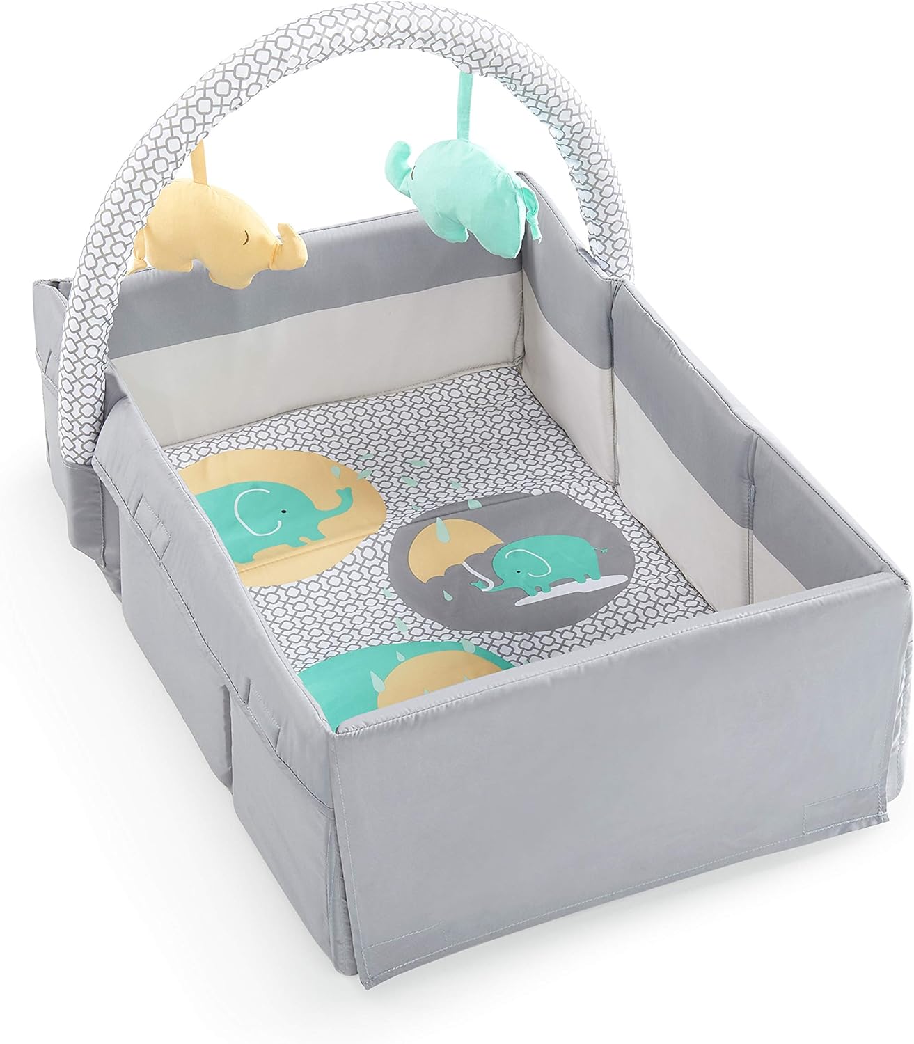 Ingenuity 3in1 Babygym -Speelgym - Speelmat - Opvouwbaar Reisbedje Grijs