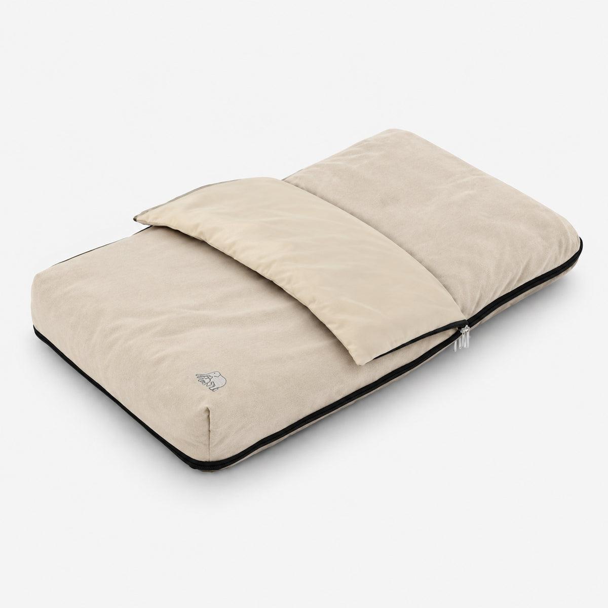 DERYAN AirTraveller Airplane Bed - Travel Pillow with Mattress - Compactly Folded - Cream